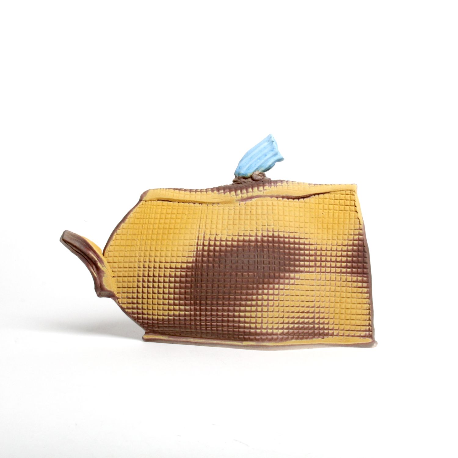 Shu-Chen Cheng: Yellow Flat Teapot Sculpture Product Image 1 of 4