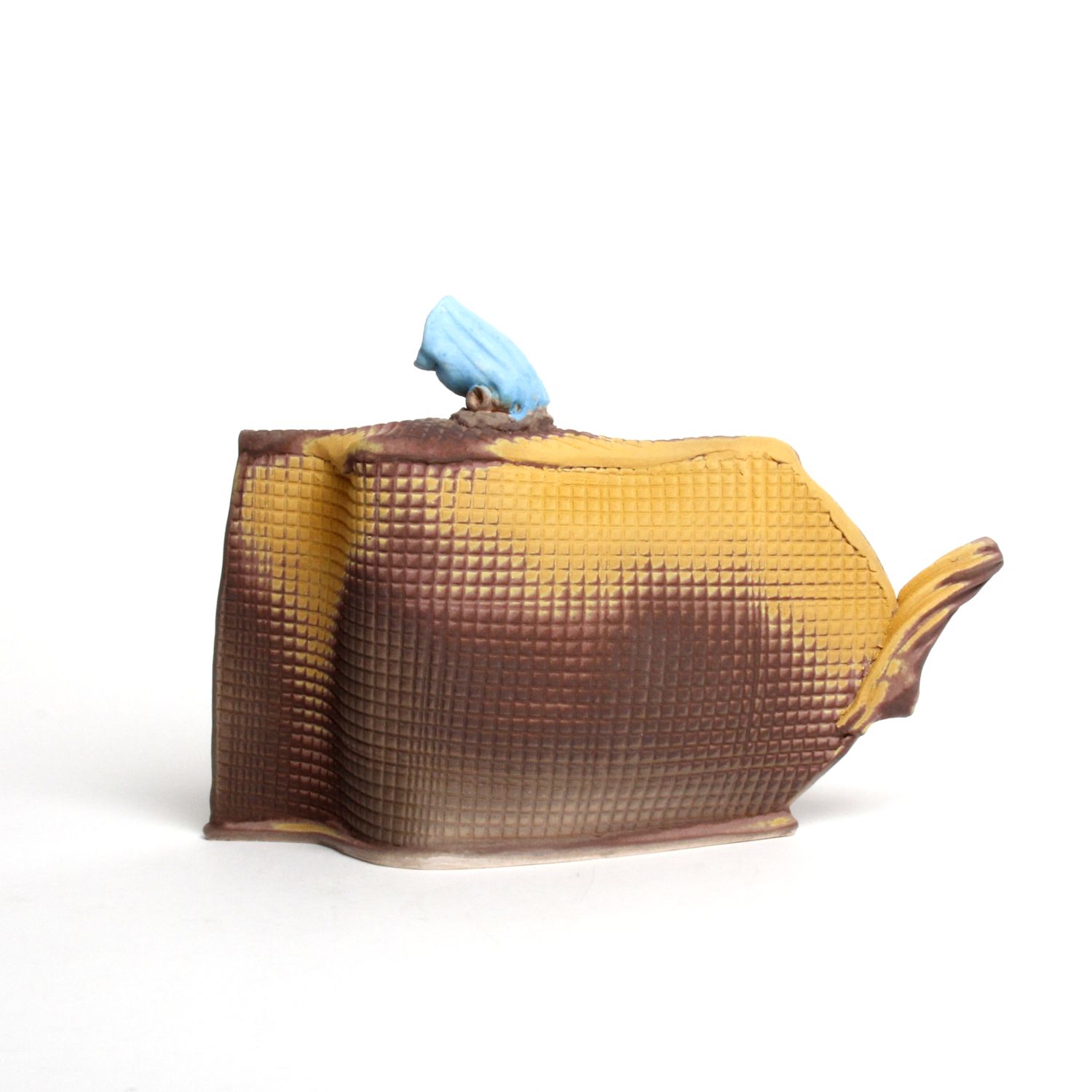 Shu-Chen Cheng: Yellow Flat Teapot Sculpture Product Image 4 of 4
