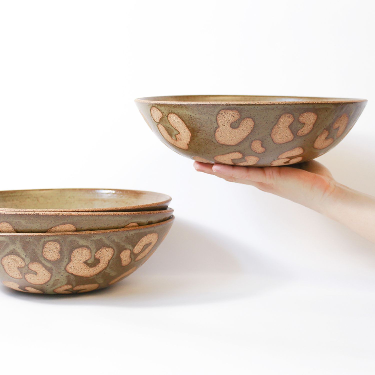 Mima Ceramics: Wide Shallow Bowl Olive Product Image 1 of 1
