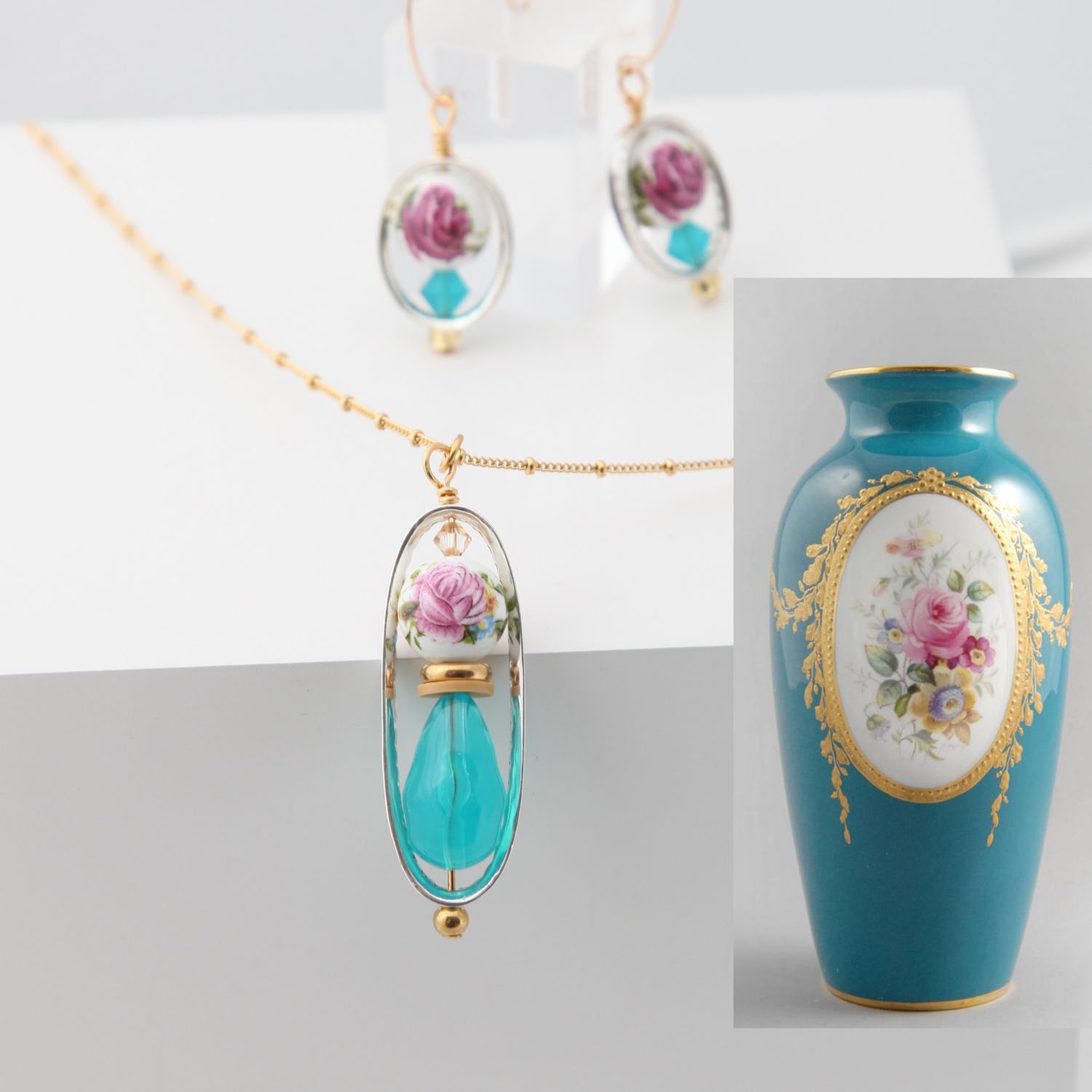 Farheen Ali: Rose Vase Earrings Product Image 3 of 4