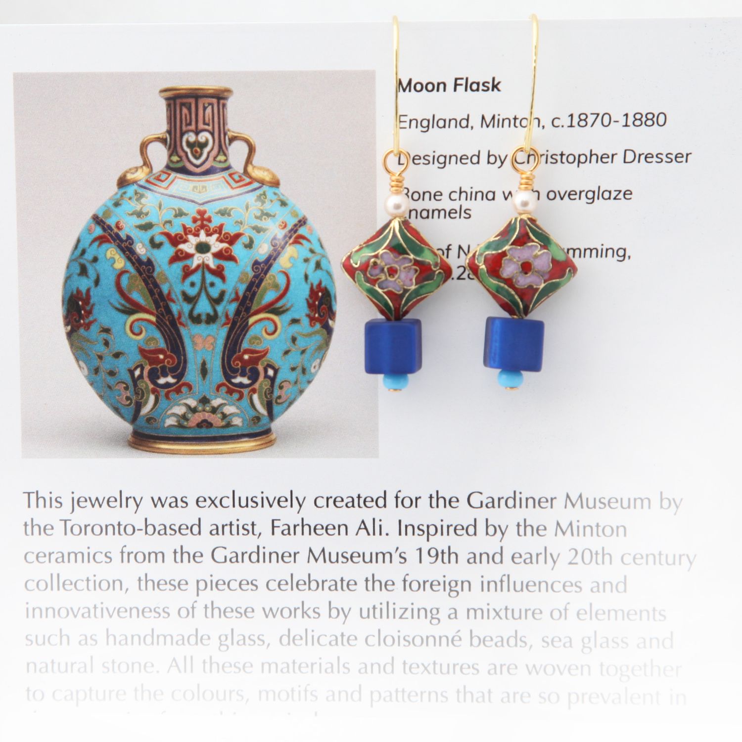 Farheen Ali: Moon Flask Earrings – Flower Product Image 2 of 3