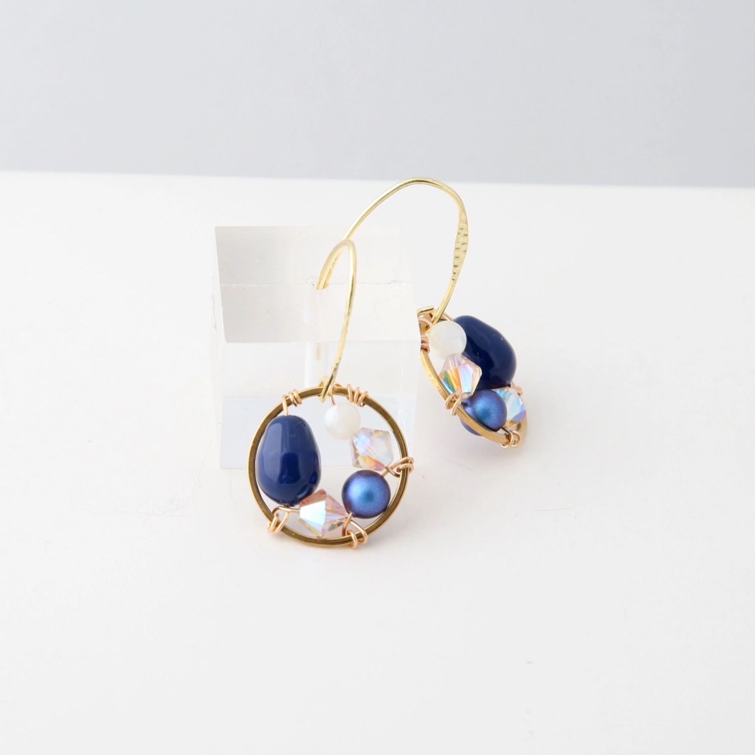 Farheen Ali: Blue Pearl Drop Earrings Product Image 2 of 2
