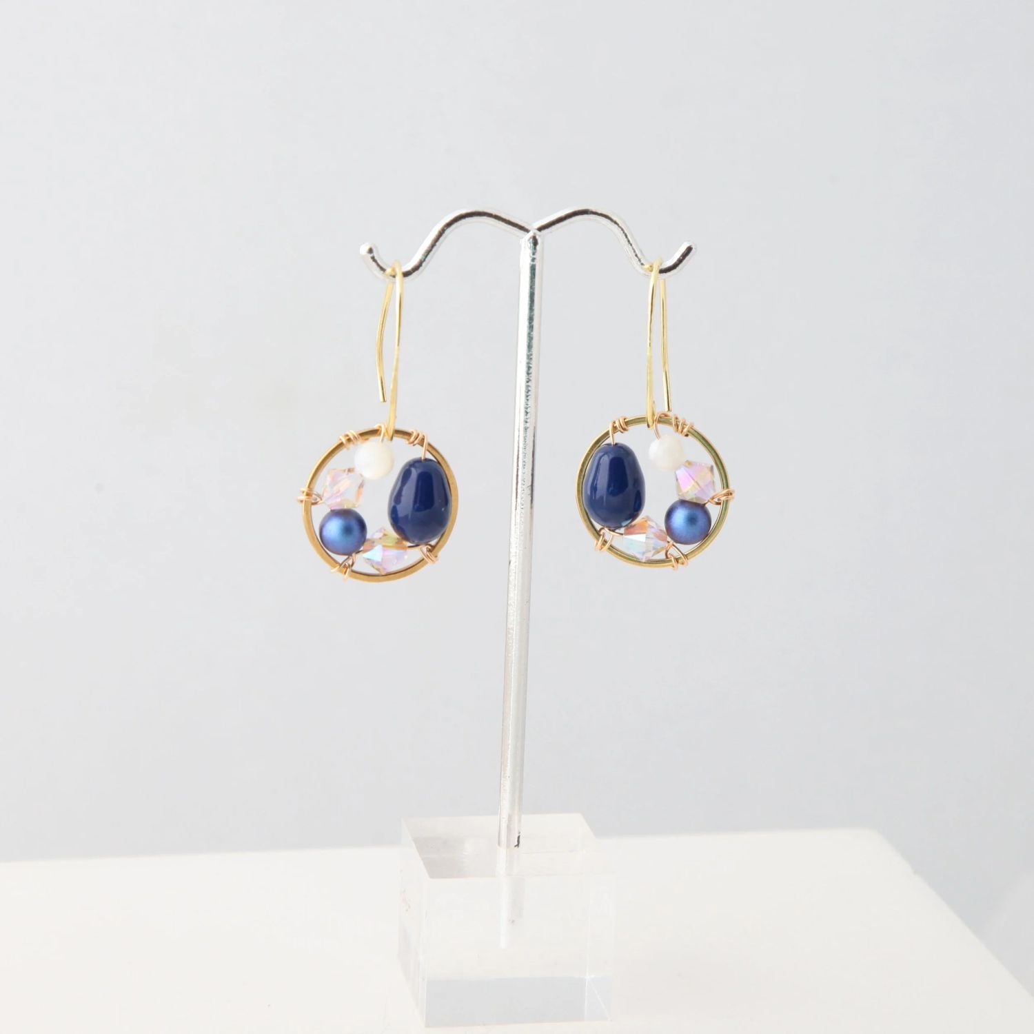 Farheen Ali: Blue Pearl Drop Earrings Product Image 1 of 2
