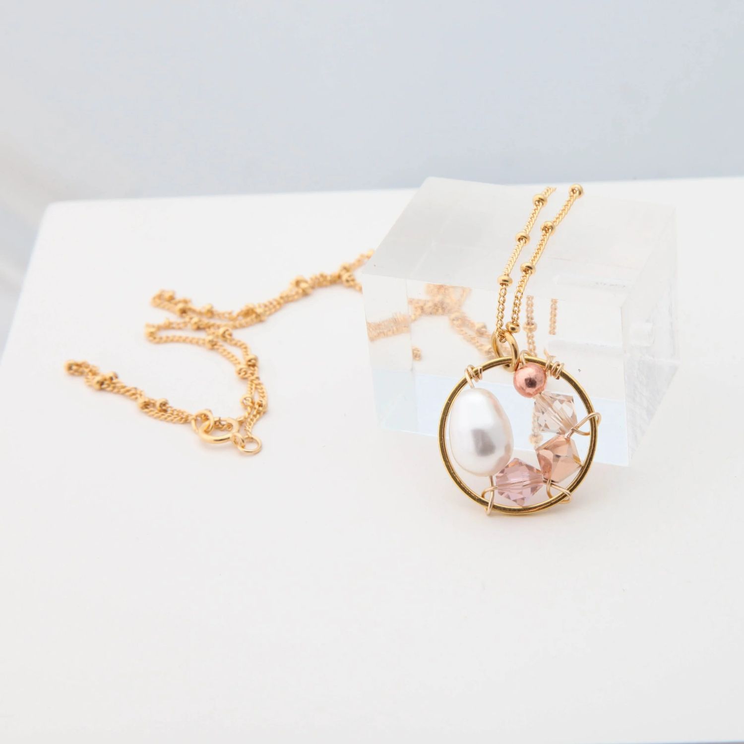 Farheen Ali: White Pearl Drop Pendant Product Image 1 of 2