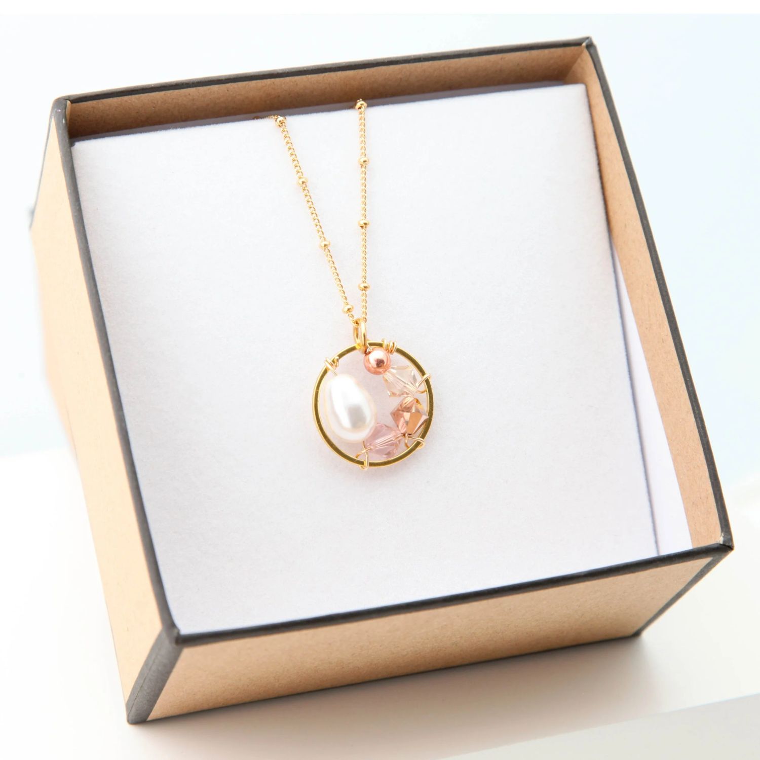 Farheen Ali: White Pearl Drop Pendant Product Image 2 of 2