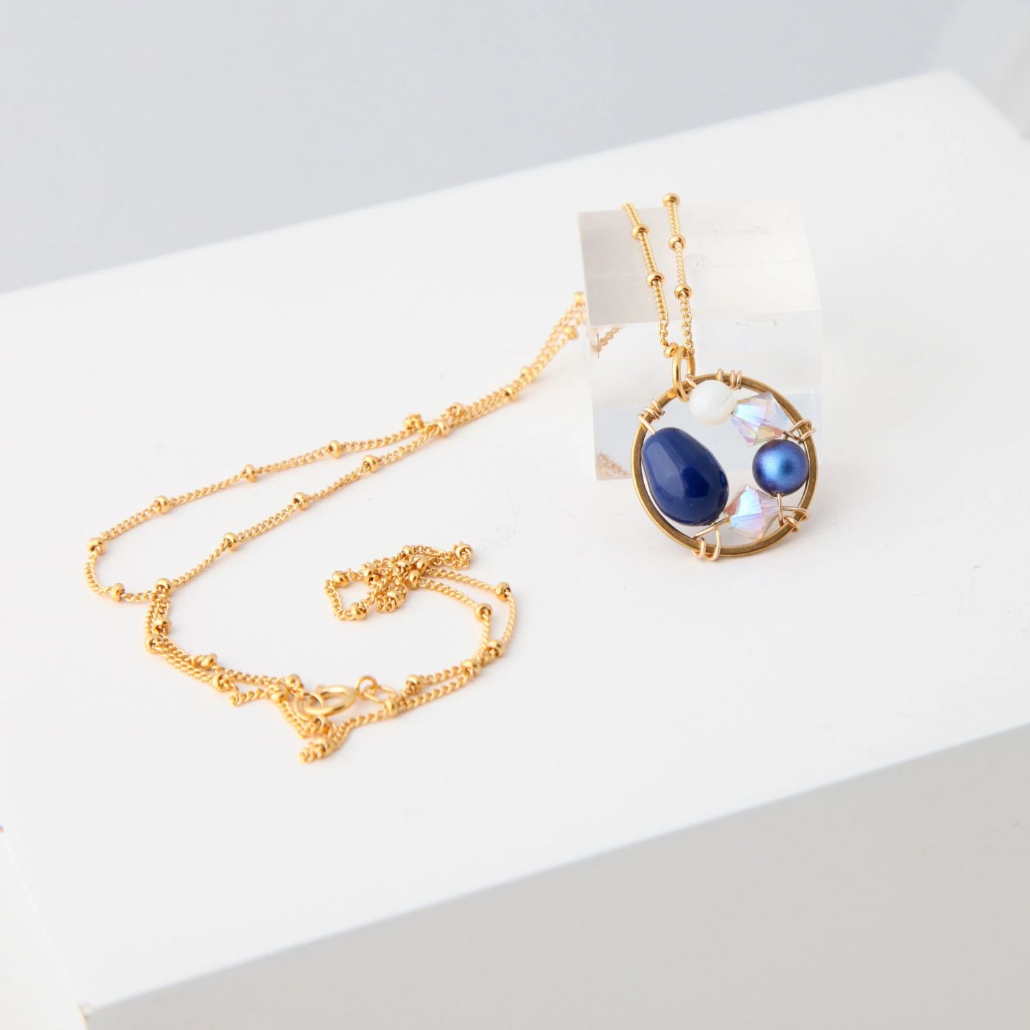 Farheen Ali: Blue Pearl Drop Pendant Product Image 2 of 2