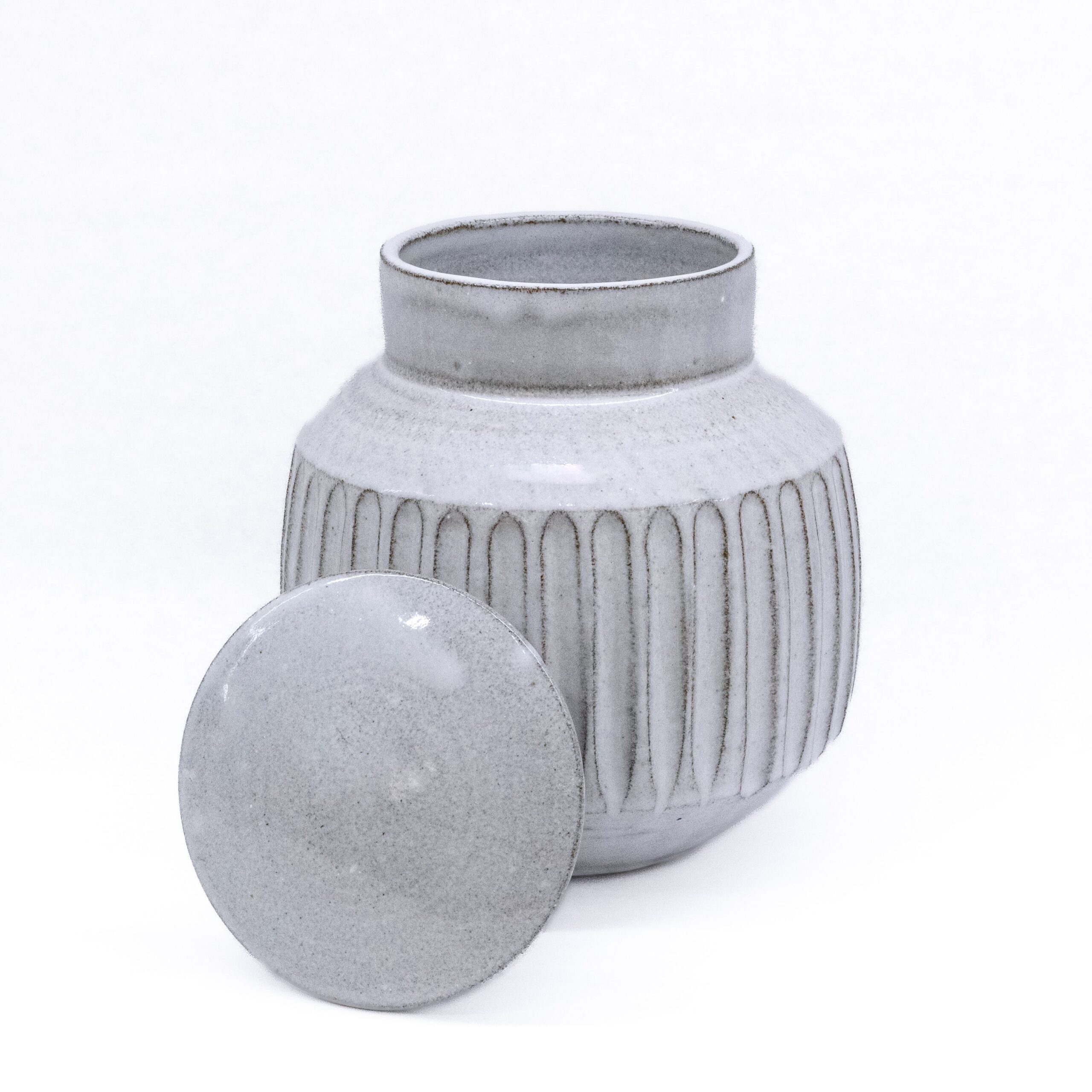 Jenanne Longman: White Lidded Vase Product Image 1 of 1