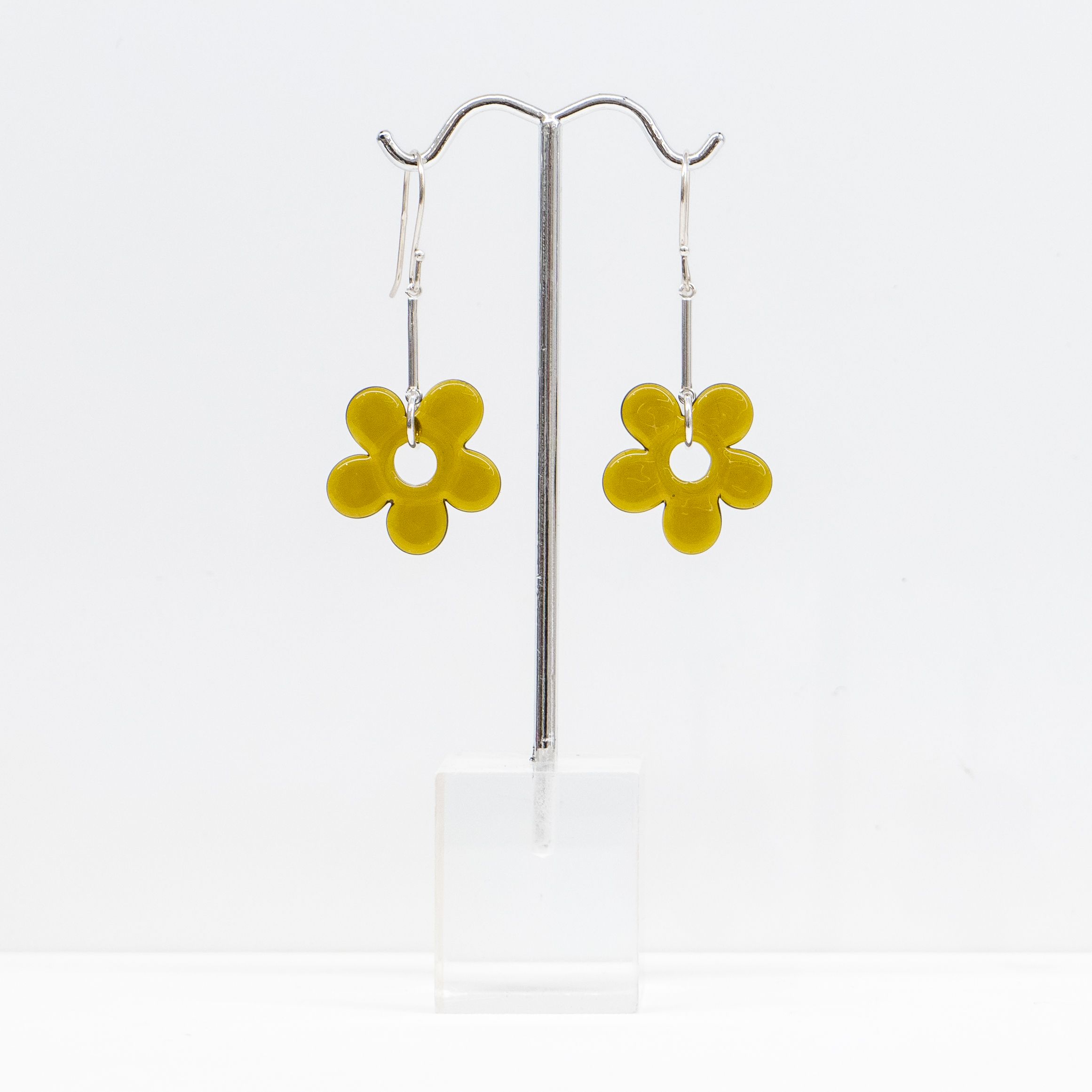 Jill Cribbin: Chartreuse Urban Flower Earrings Product Image 1 of 2