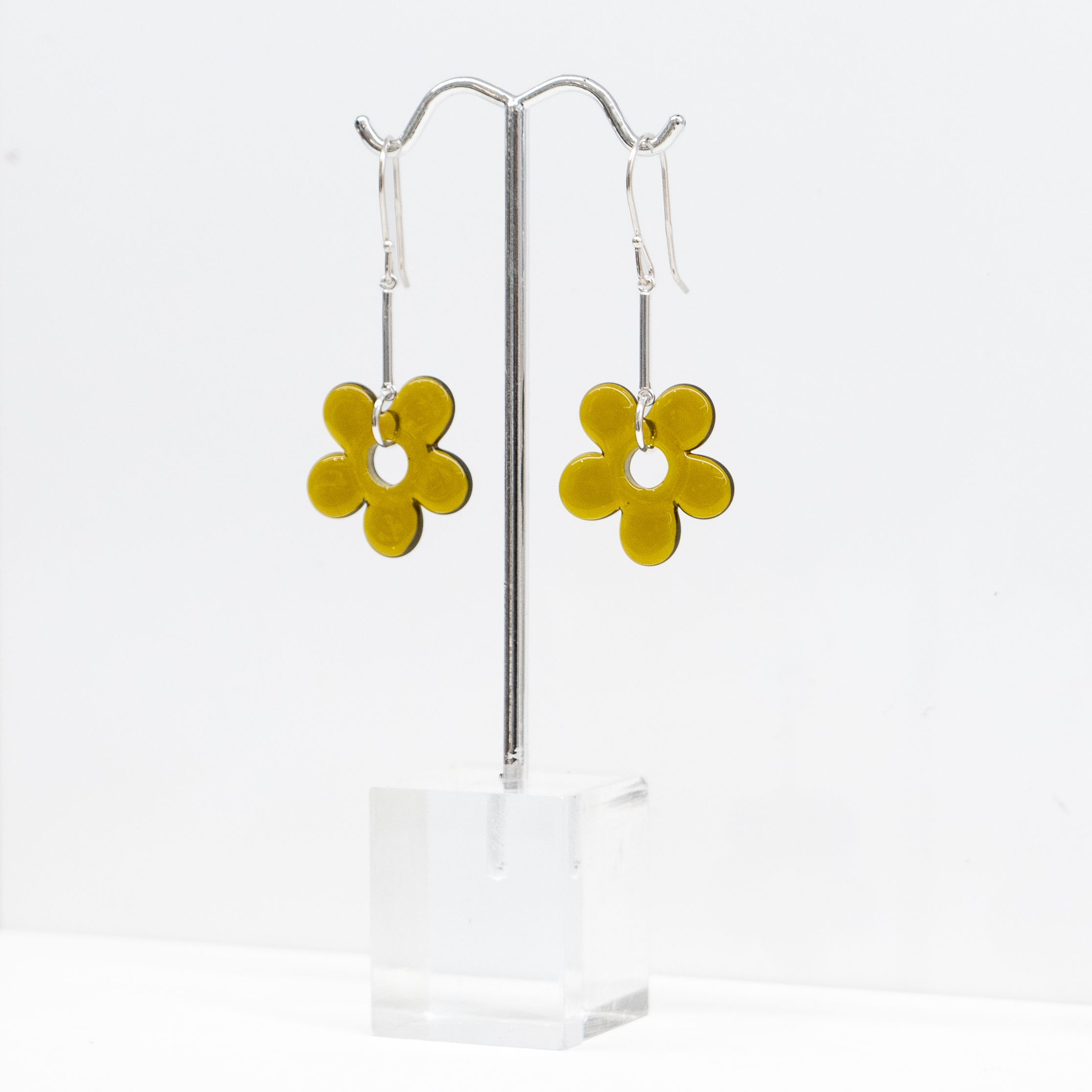 Jill Cribbin: Chartreuse Urban Flower Earrings Product Image 2 of 2
