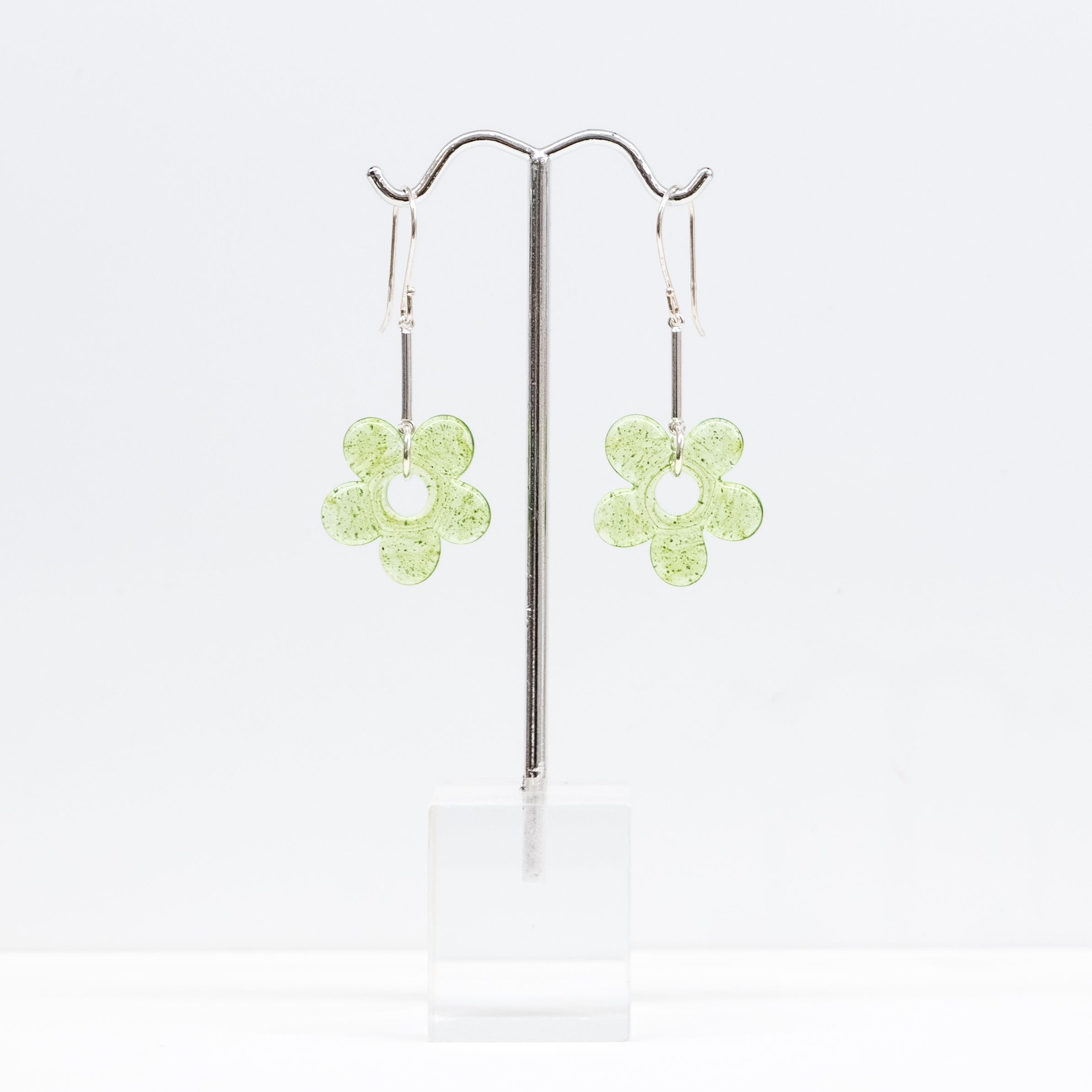 Jill Cribbin: Sparkle Green Urban Flower Earrings Product Image 1 of 2