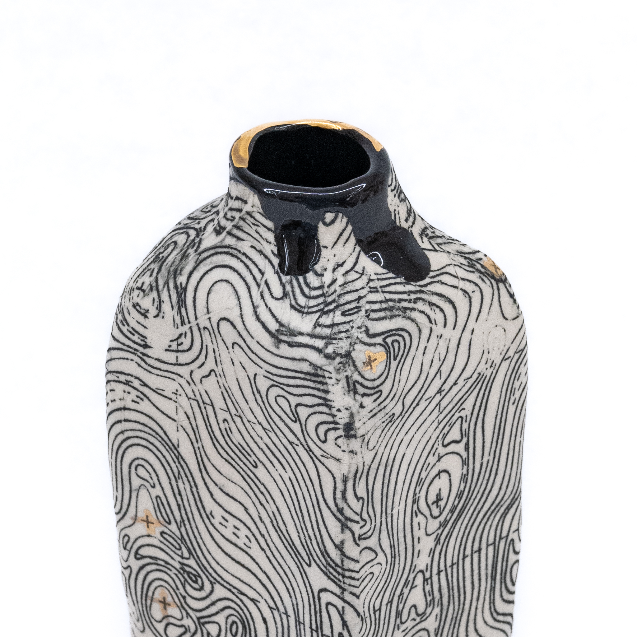 Meg Greenlay: Wabi Sabi Medium Vase in Topo Print Product Image 3 of 3