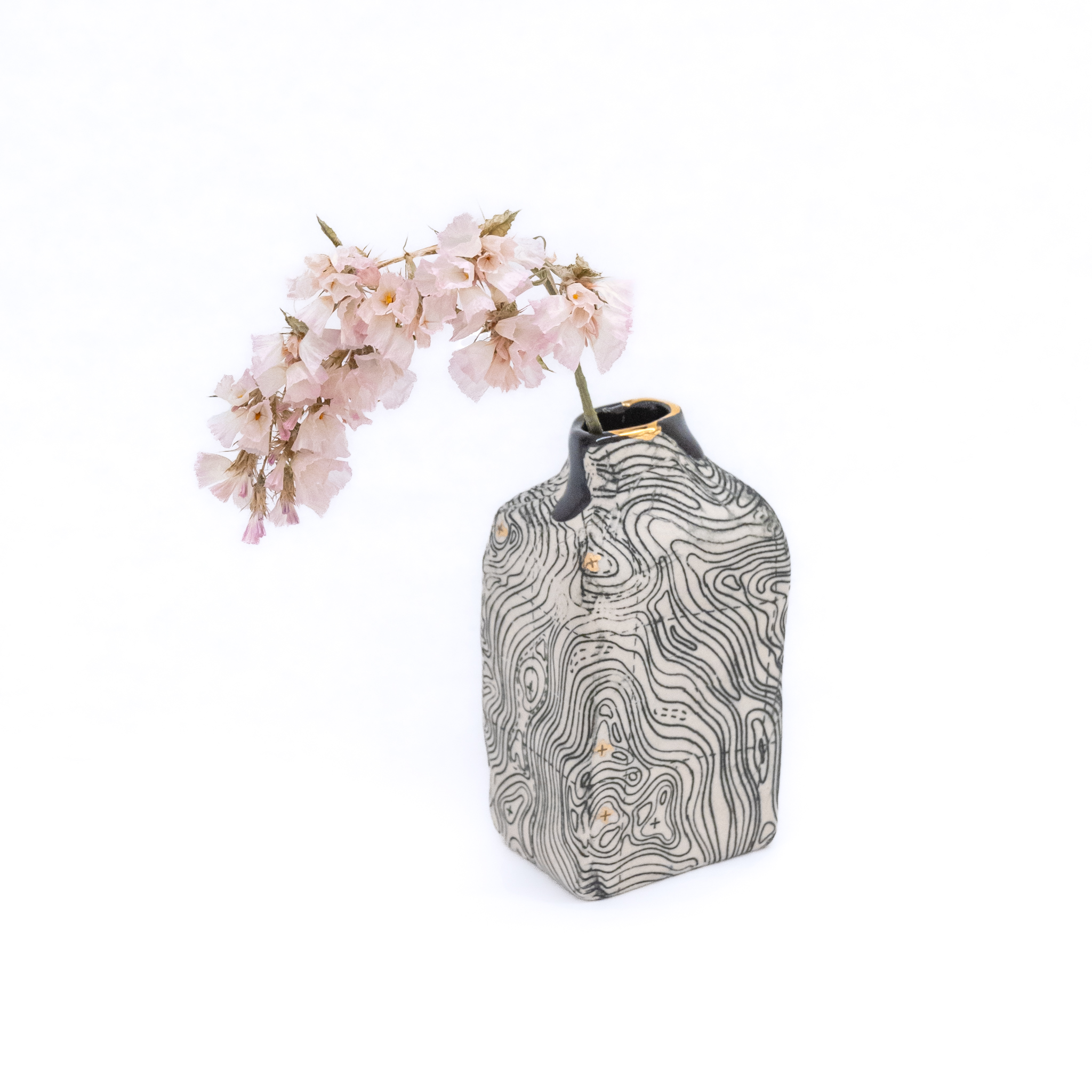 Meg Greenlay: Wabi Sabi Medium Vase in Topo Print Product Image 2 of 3