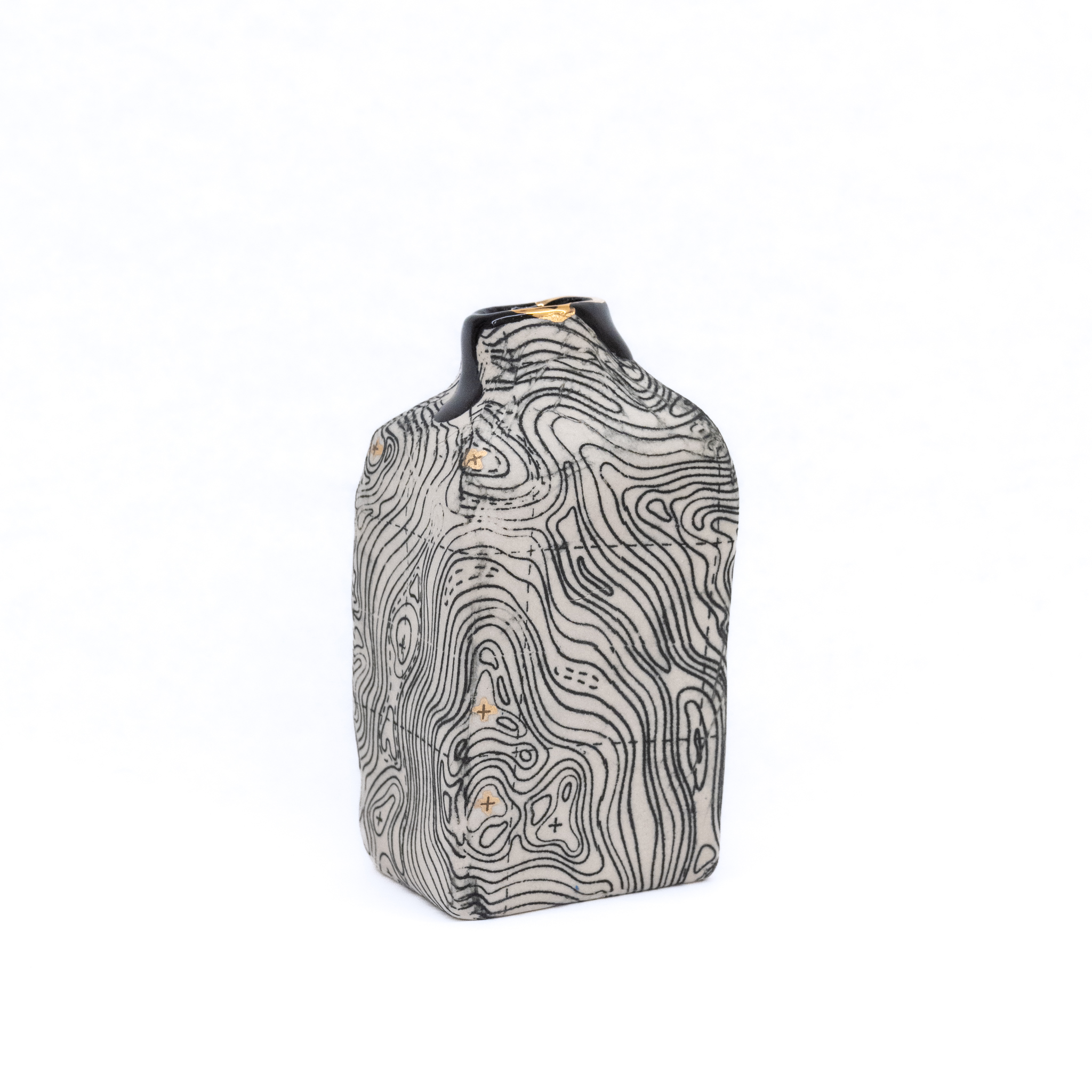 Meg Greenlay: Wabi Sabi Medium Vase in Topo Print Product Image 1 of 3