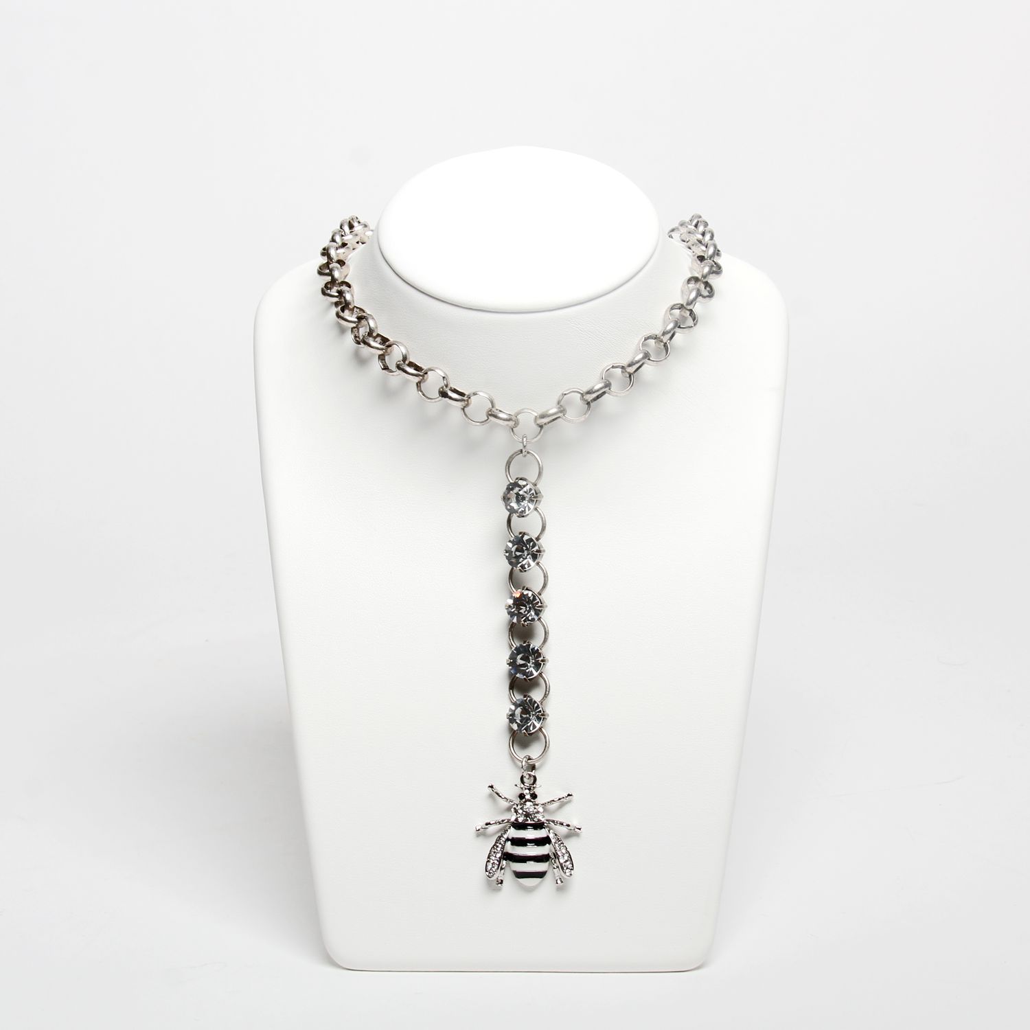 Valentine Rouge: Silver Queen Bee Lariat Necklace Product Image 3 of 5