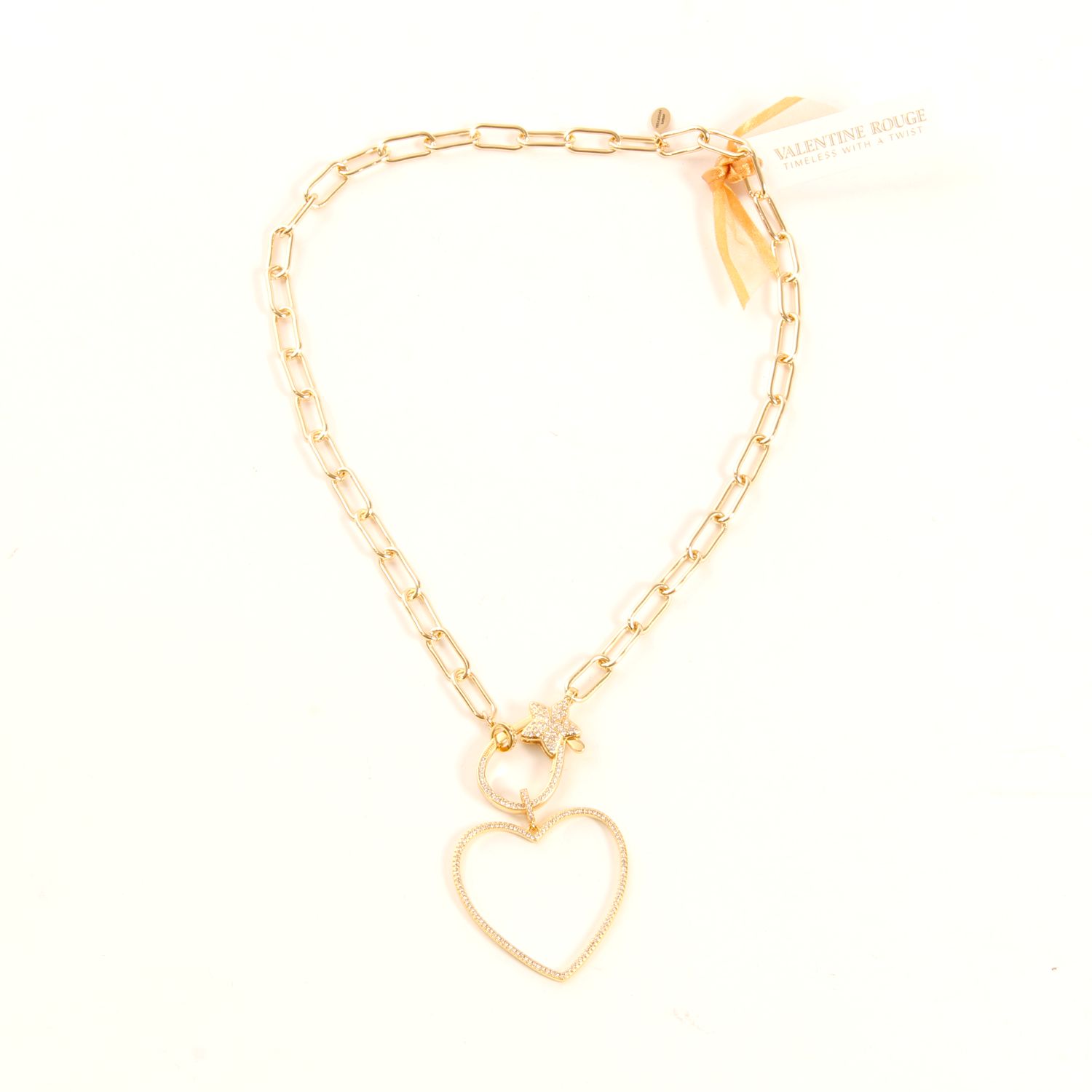 Valentine Rouge Jewellery: Open Heart Gold Necklace Product Image 1 of 3