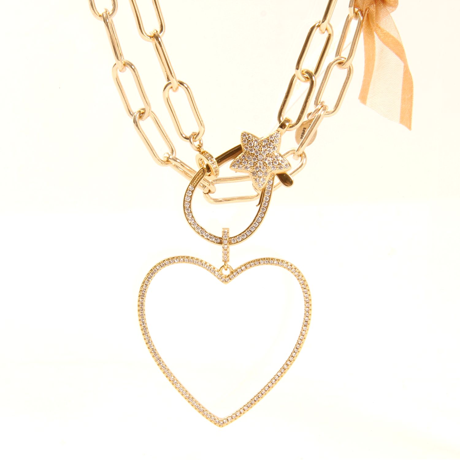 Valentine Rouge Jewellery: Open Heart Gold Necklace - Gardiner