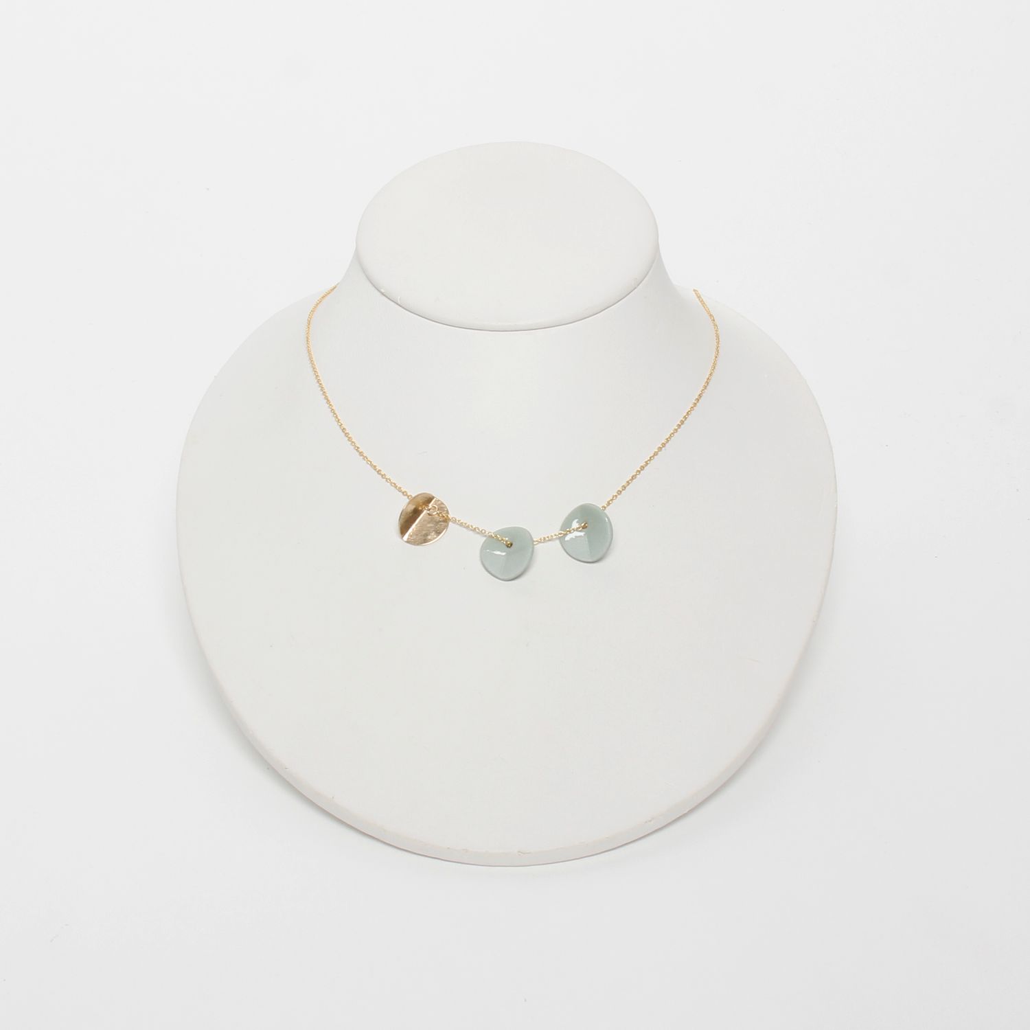 Chayle Jewellry: Eucalyptus Triple Teal and Gold Pendant Product Image 1 of 2