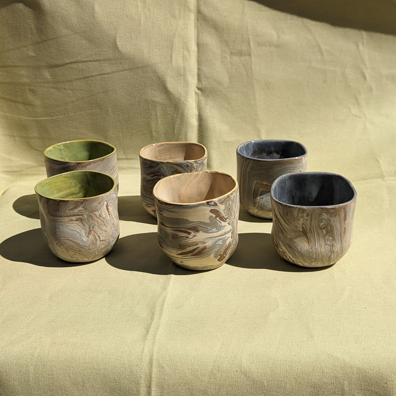 Wendy Nichol: Blue-grey Water Cup with Green Interior Glaze (Each sold separately) Product Image 1 of 1