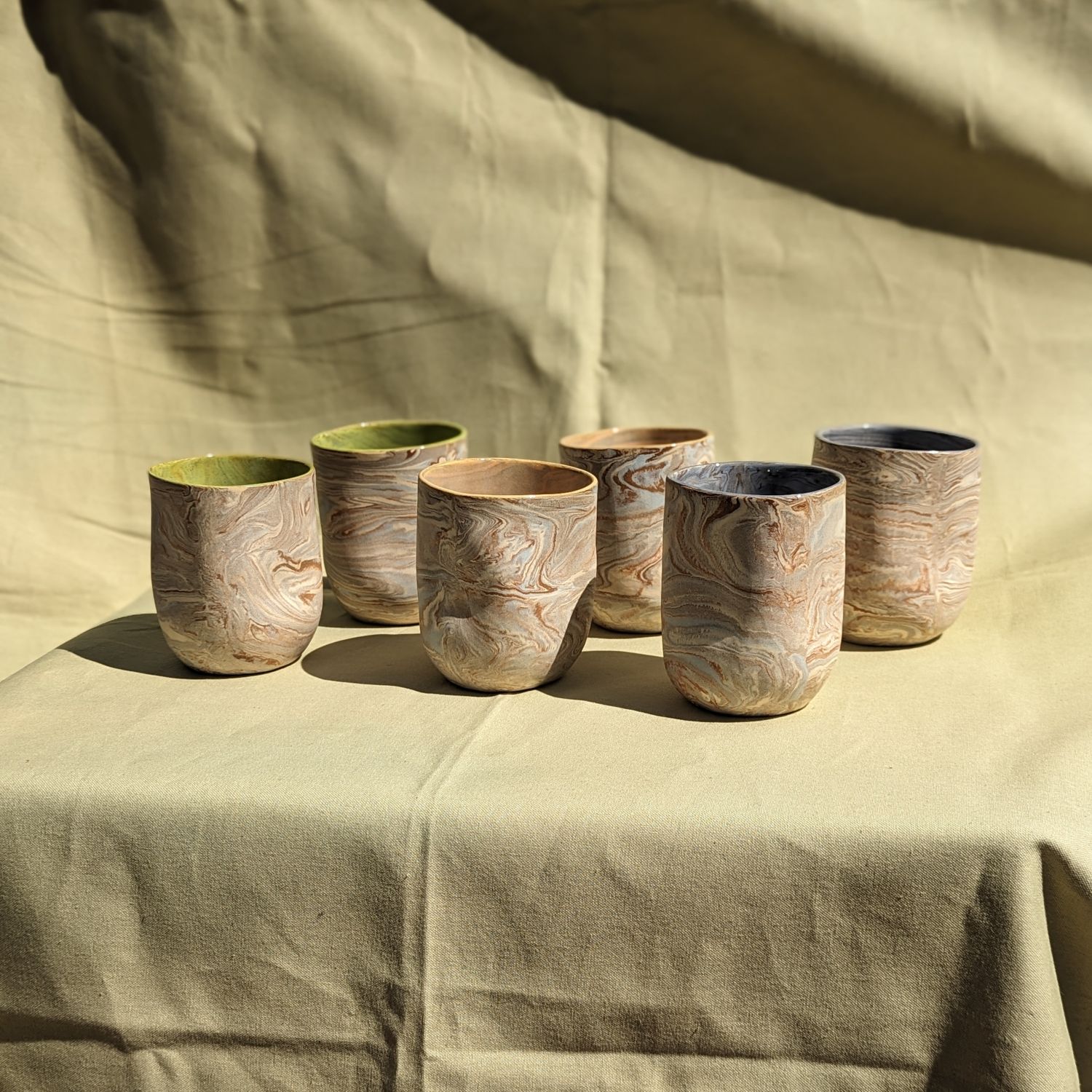 Wendy Nichol: Blue-Grey Tumbler with Green Interior Glaze (Each sold separately) Product Image 1 of 1