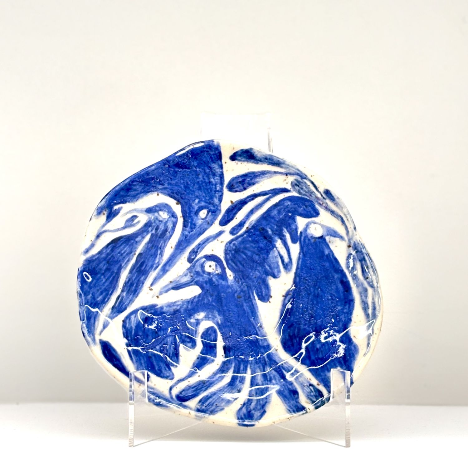 Enas Satir: Bowl with Blue Birds Product Image 1 of 4