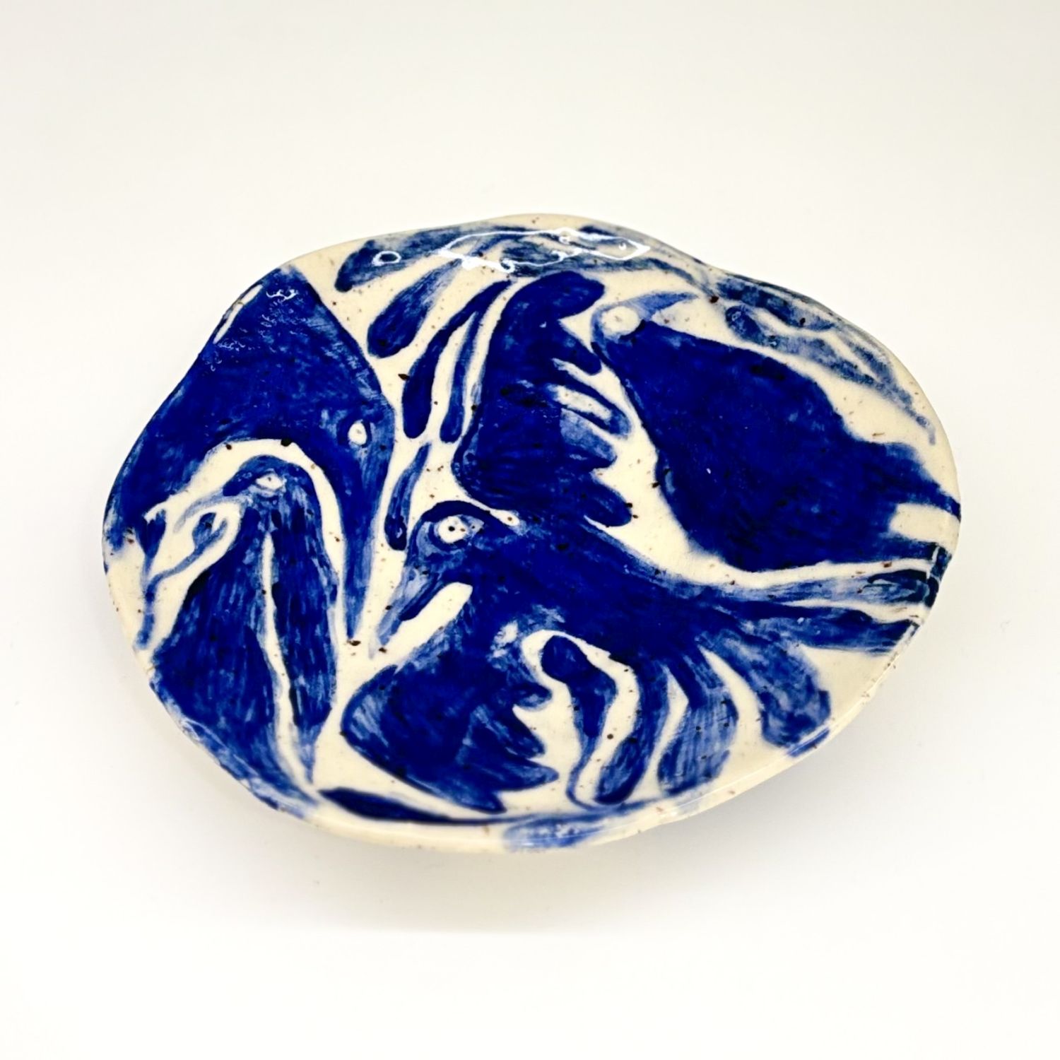 Enas Satir: Bowl with Blue Birds Product Image 3 of 4
