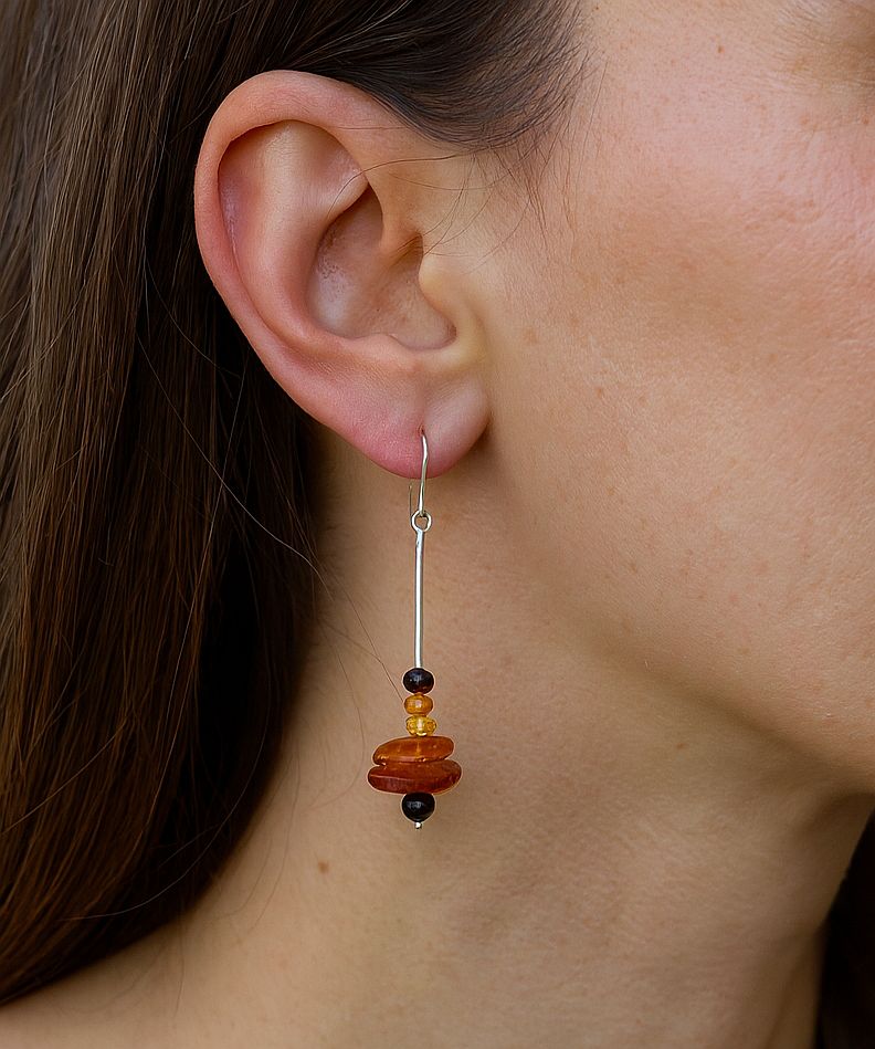 Tetyana Lypka: Silver Tube Earring Product Image 1 of 1