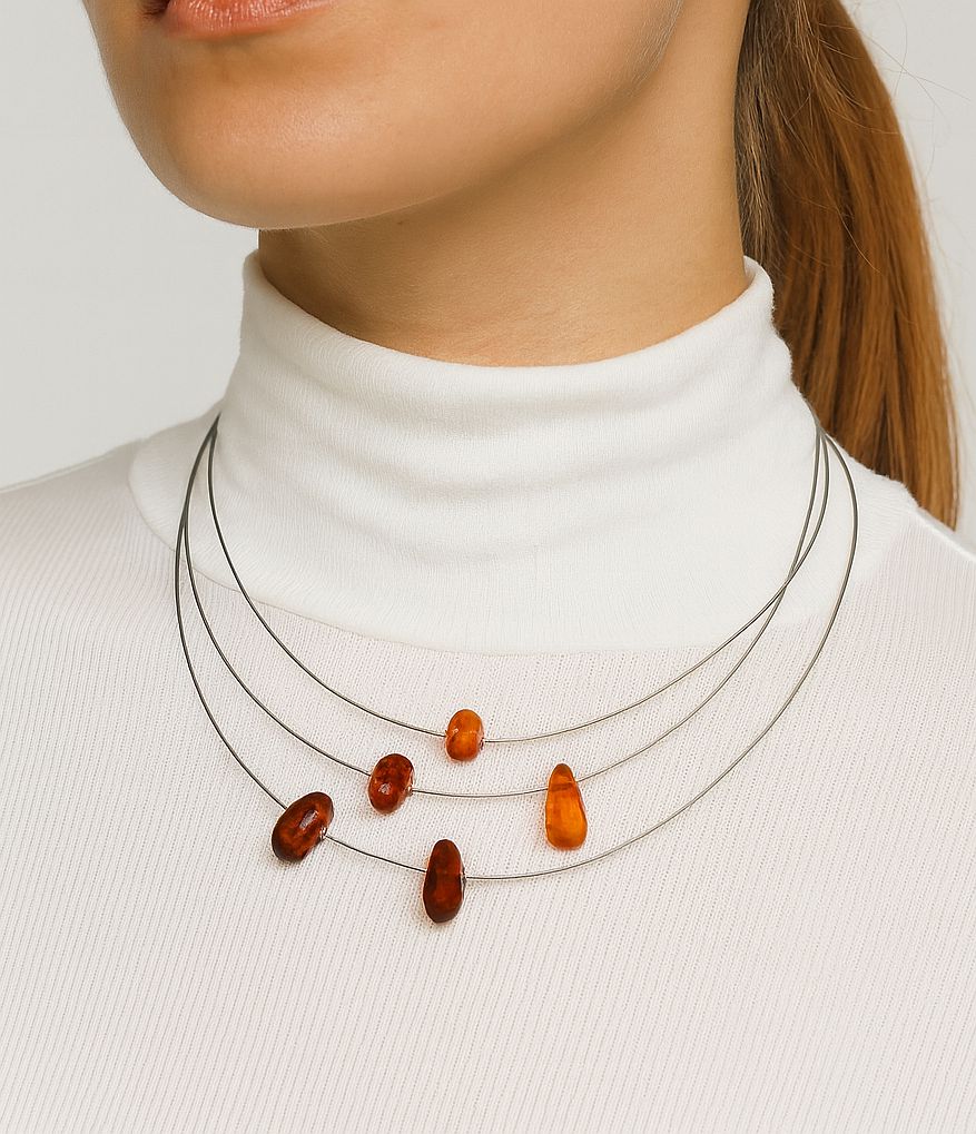 Tetyana Lypka: 5 Amber Wire Necklace Product Image 1 of 1
