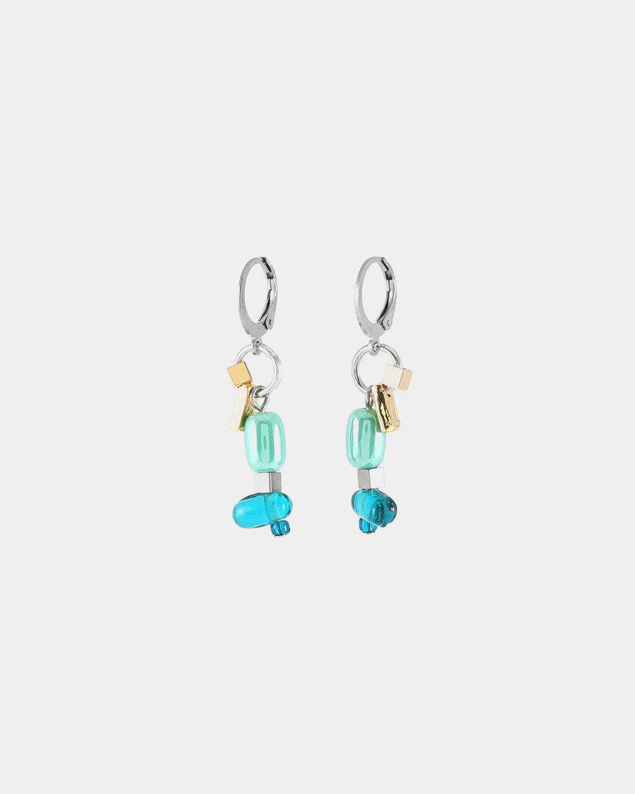 Anne-Marie Chagnon: Erugo Two-Tone Teal Earrings Product Image 2 of 2