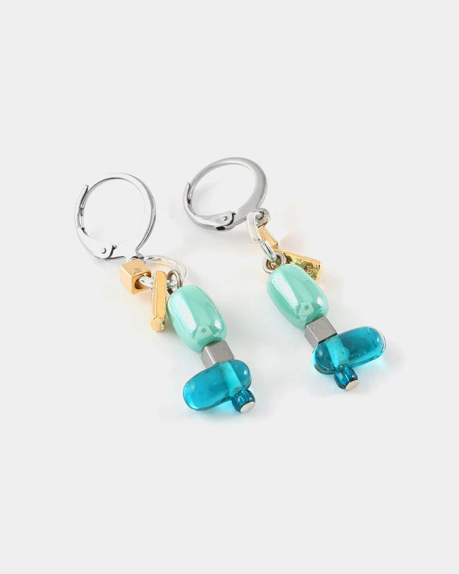 Anne-Marie Chagnon: Erugo Two-Tone Teal Earrings Product Image 1 of 2