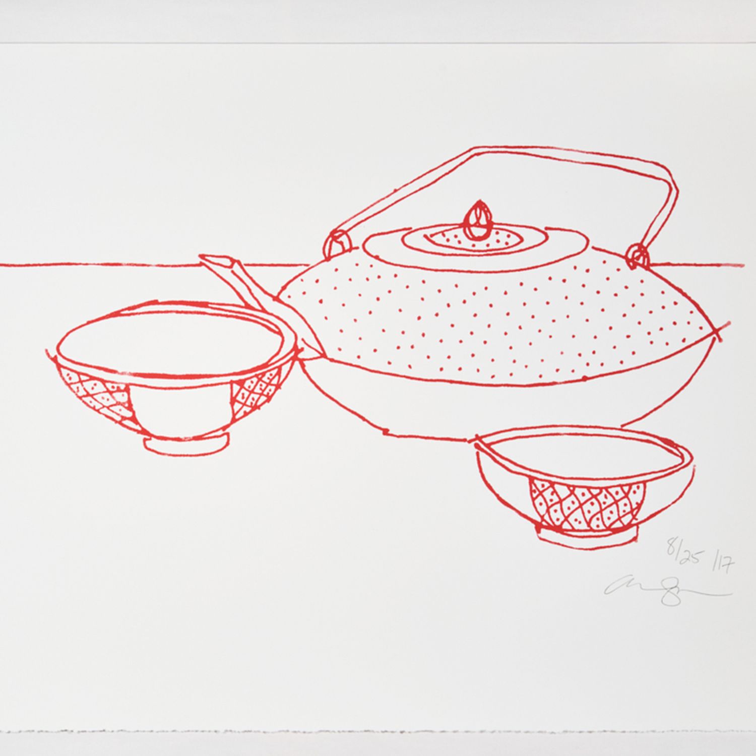Alanna Cavanagh: Big White Japanese Teapot – Silkscreen Print Product Image 1 of 2