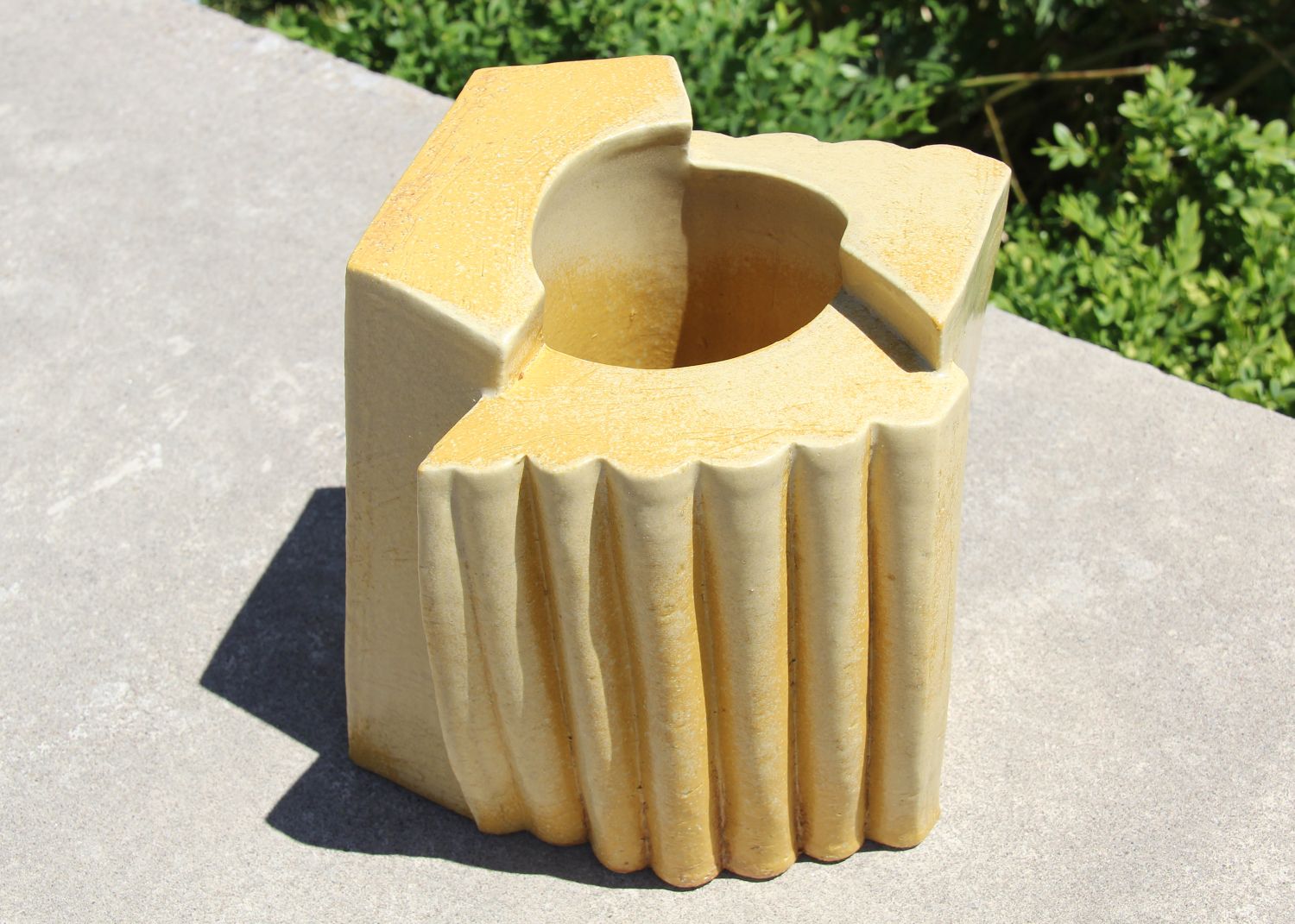 Bruce Cochrane: Sculptural Vase in Yellow Product Image 3 of 5