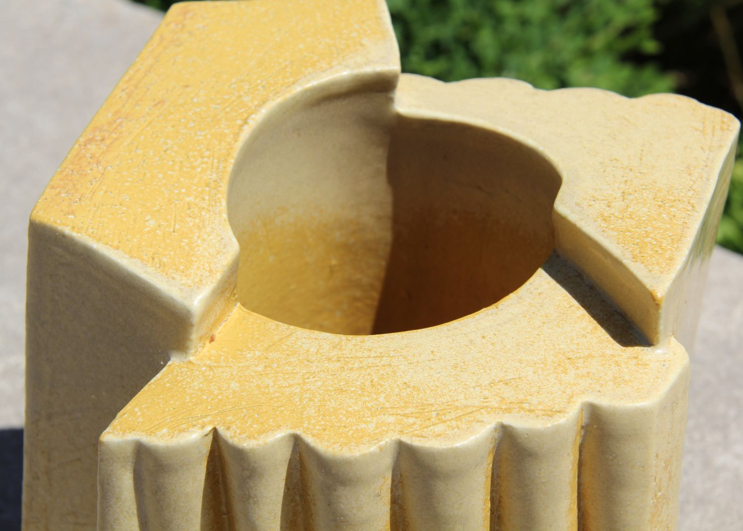 Bruce Cochrane: Sculptural Vase in Yellow Product Image 2 of 5