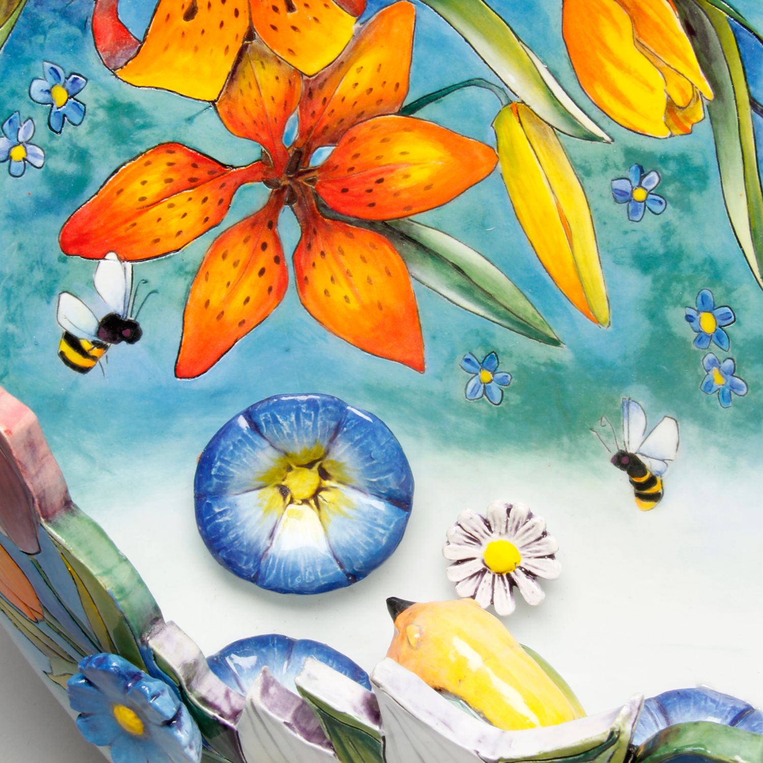 DaNisha Sculpture: Large Cutaway Floral Bowl Product Image 2 of 2