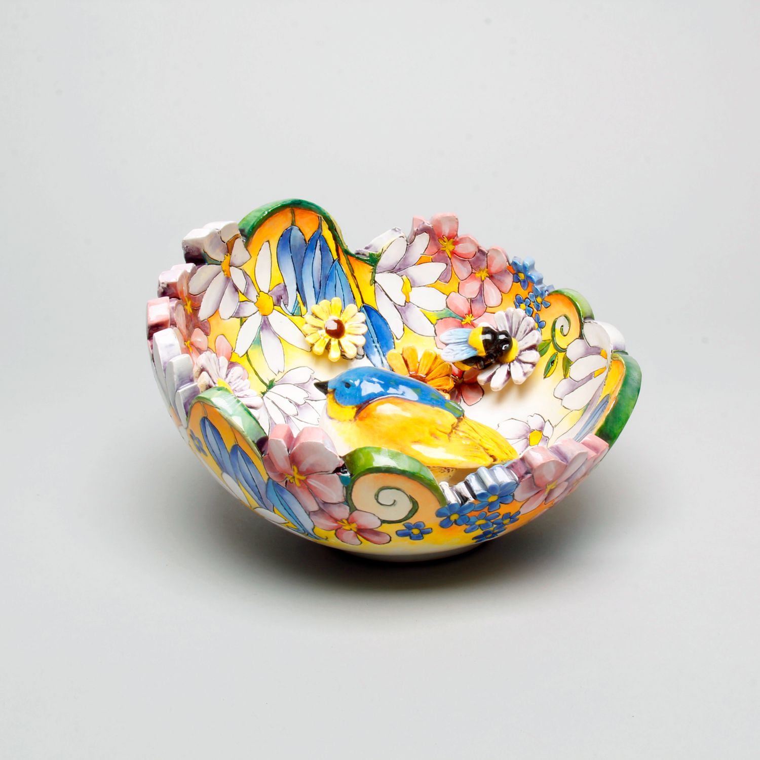 DaNisha Sculpture: Small Floral Nest Bowl Product Image 1 of 2