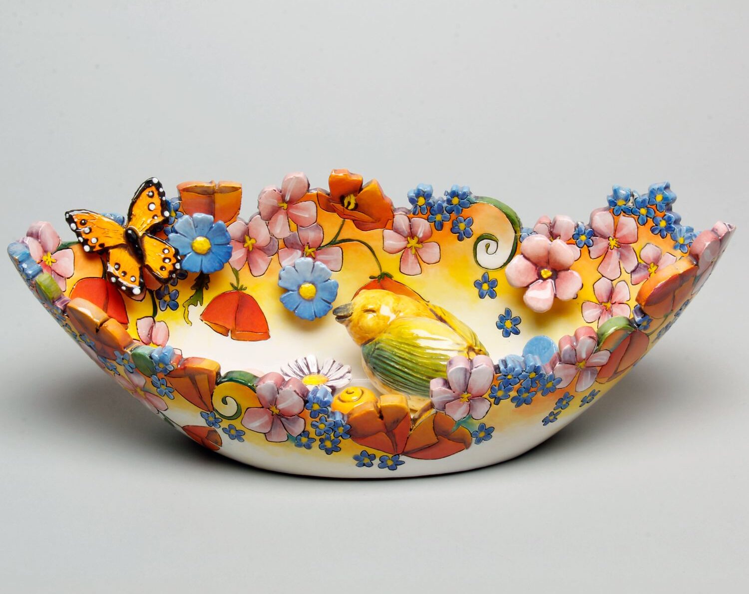 DaNisha Sculpture: Medium Oval Cutaway Floral Bowl Product Image 1 of 2