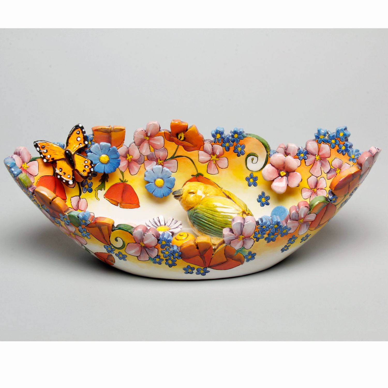 DaNisha Sculpture: Oval Cutaway Floral Bowl Product Image 1 of 2