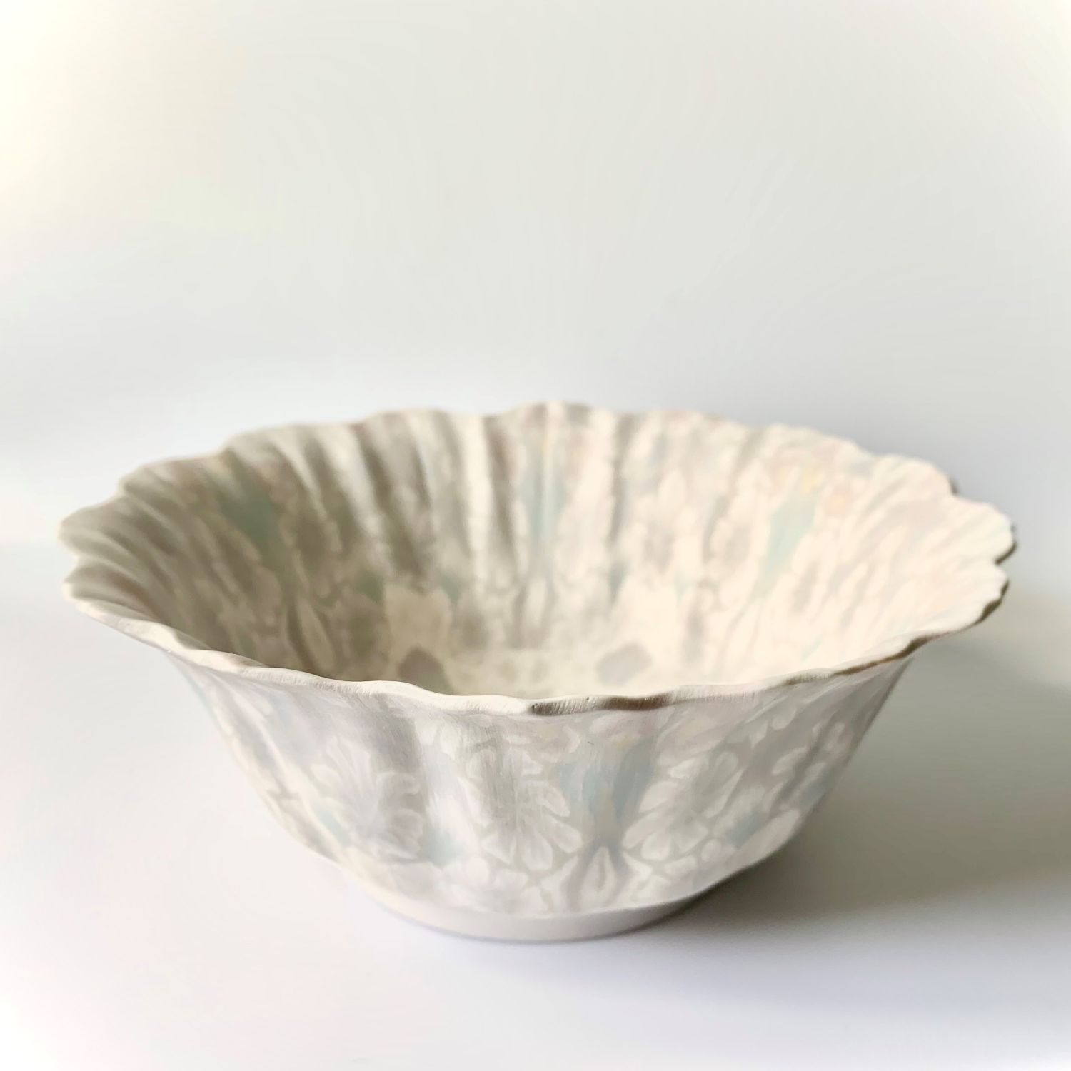 Eiko Maeda: Flat Bottom Bowl in Blue, Pink and Grey Product Image 1 of 3