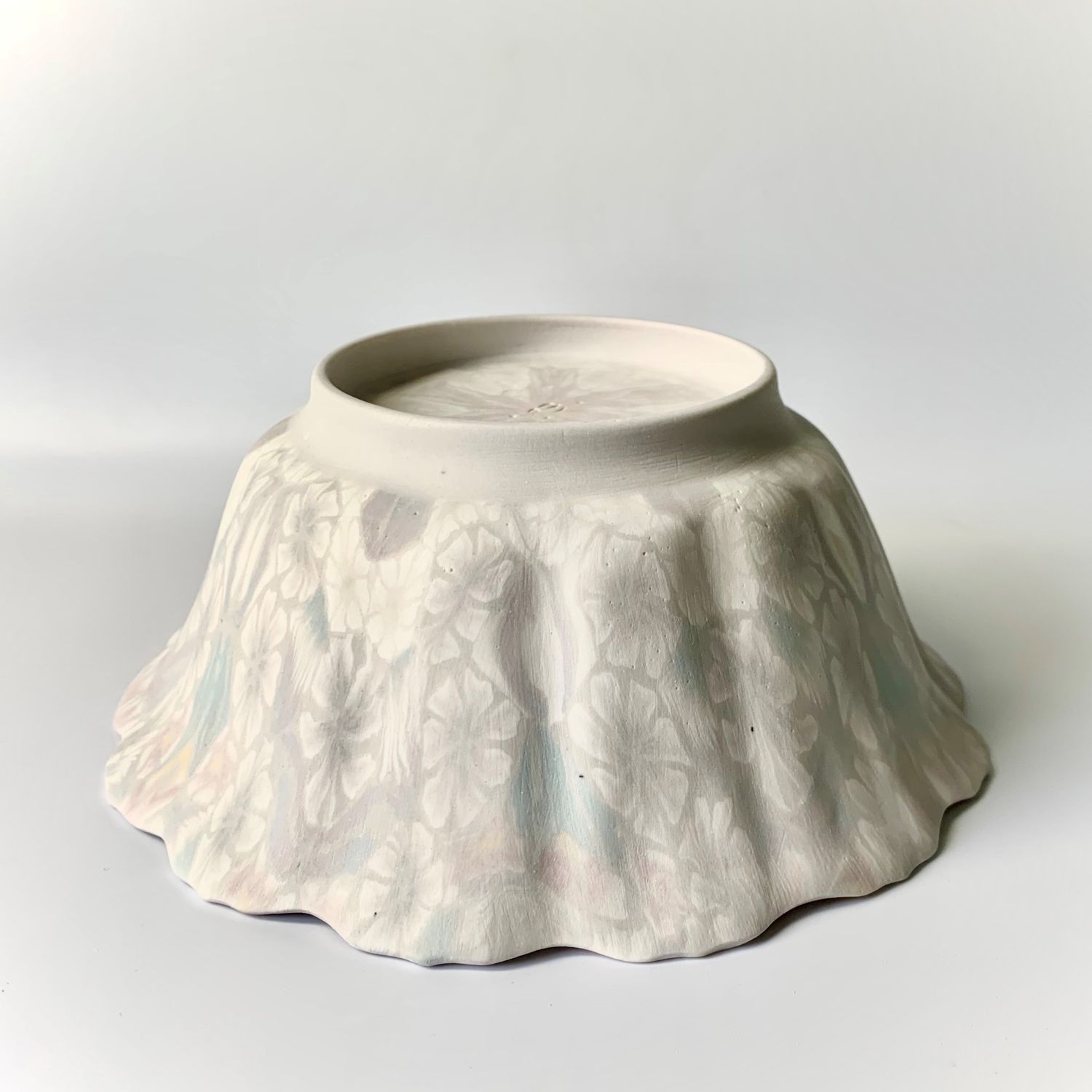 Eiko Maeda: Flat Bottom Bowl in Blue, Pink and Grey Product Image 2 of 3