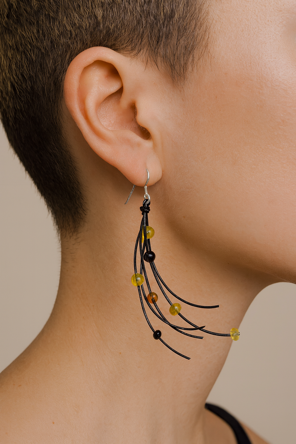 Tetyana Lypka: Leather Earrings Product Image 1 of 1