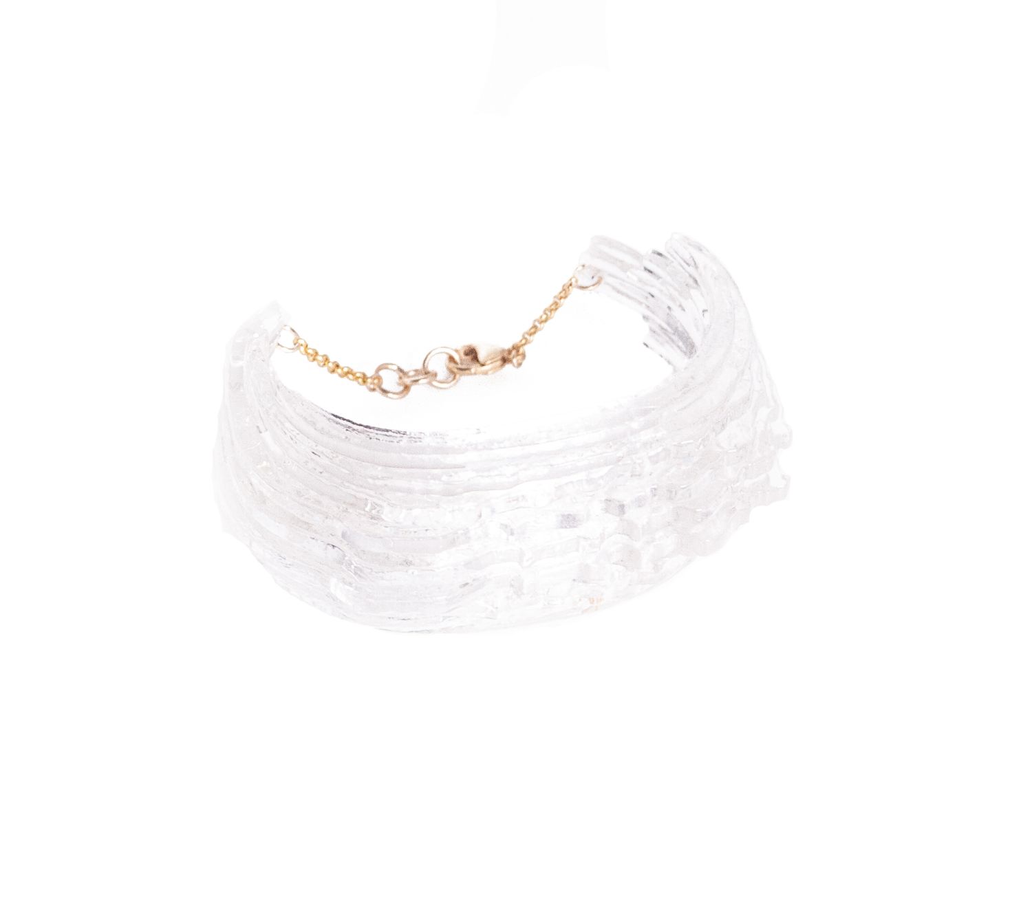 Broken Plates: Clear Curly Moss Blend Cuff Product Image 1 of 1