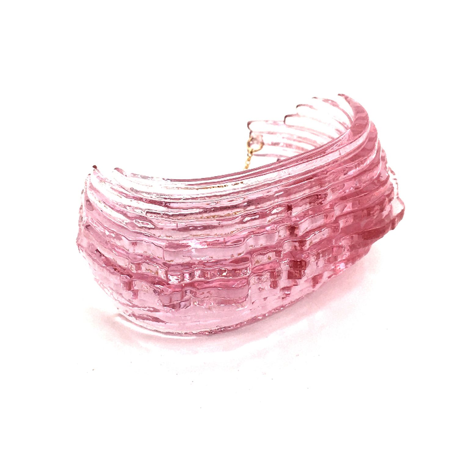 Broken Plates: Fuchsia Curly Moss Blend Cuff Product Image 1 of 4
