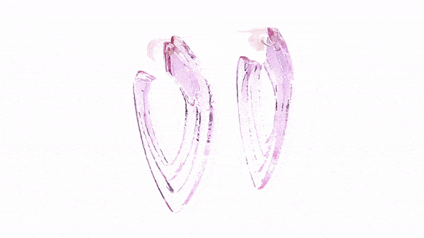 Broken Plates: Fuchsia Double Open Deco Drop Earrings Product Image 2 of 2