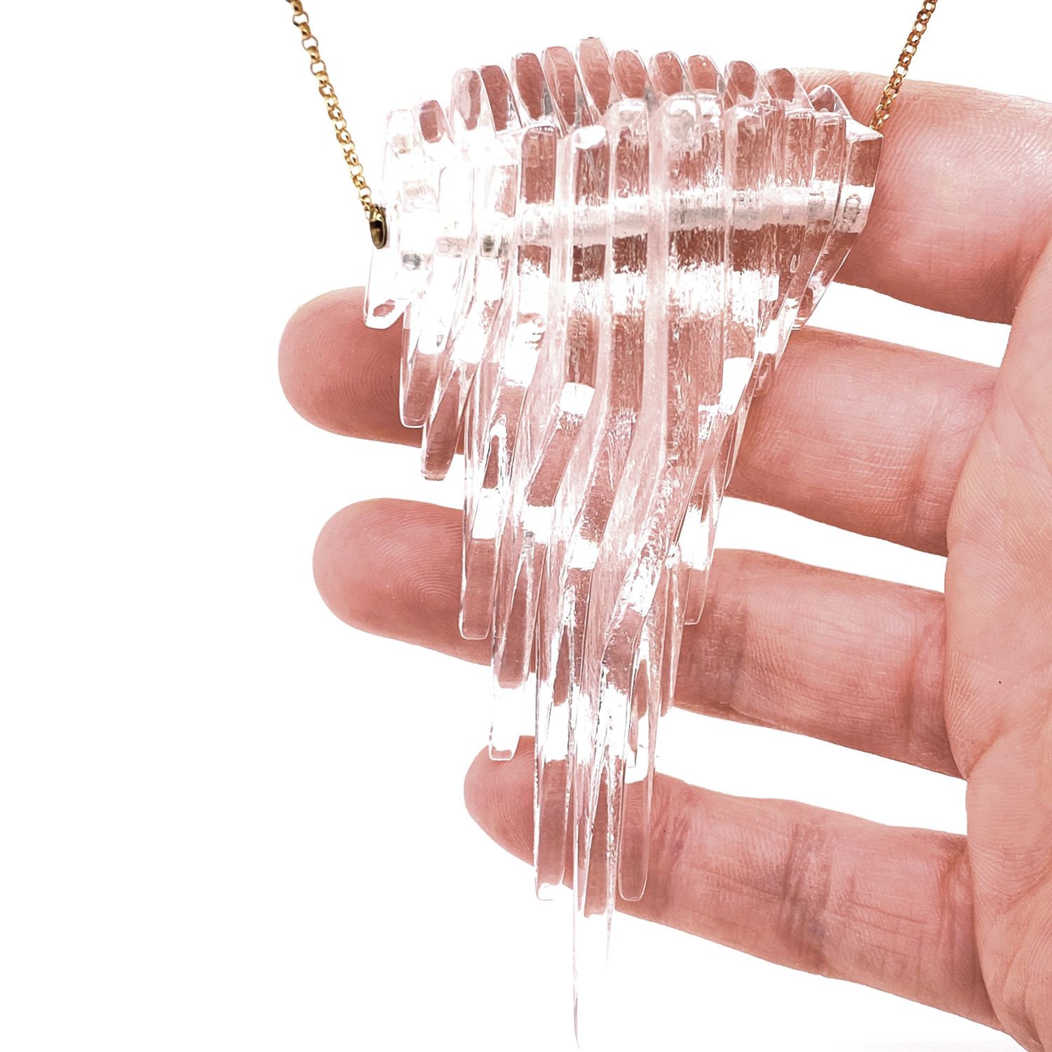 Broken Plates: Clear Kinetic Deco Dagger Necklace Product Image 1 of 1