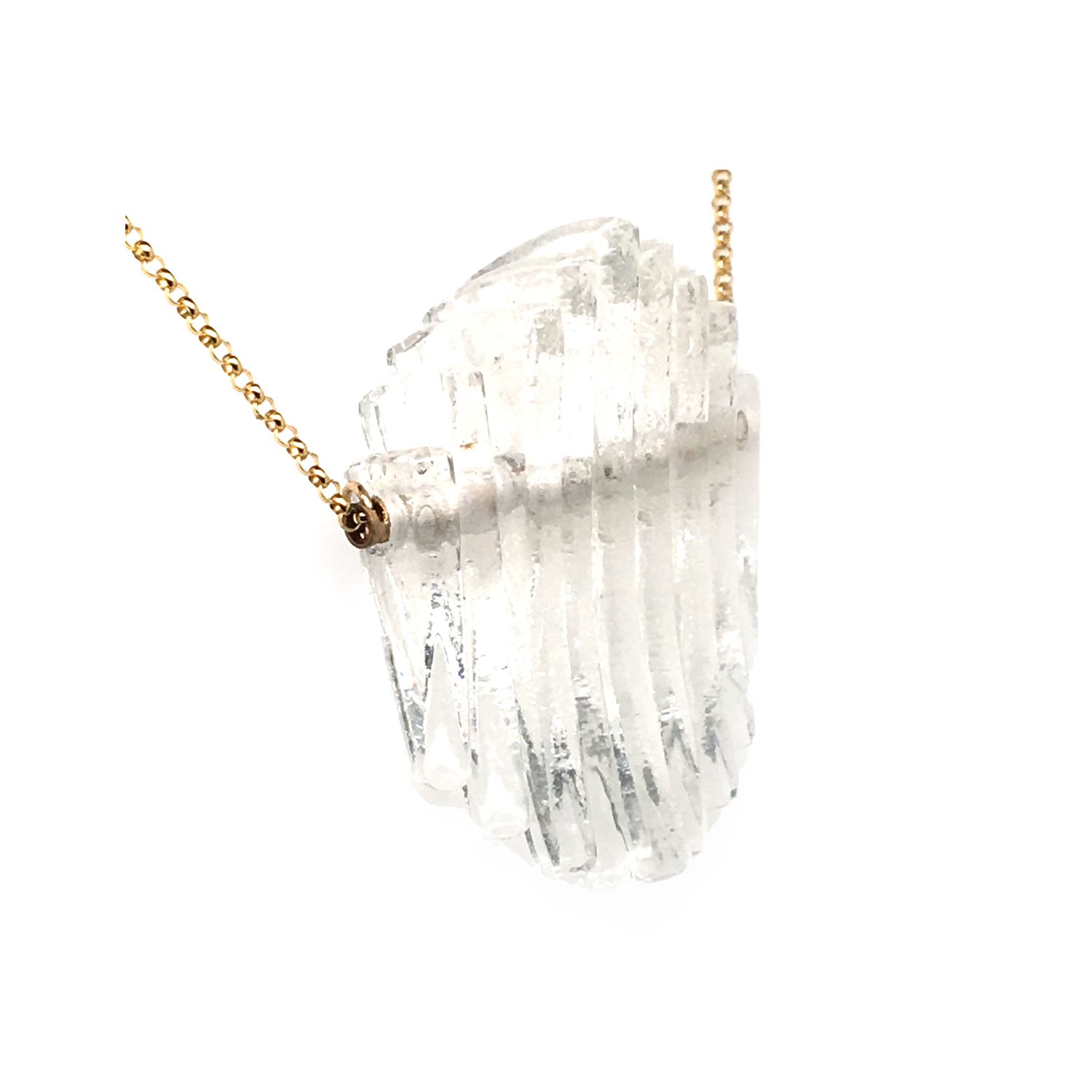 Broken Plates: Clear Kinetic Mini Ellipse Necklace Product Image 1 of 1