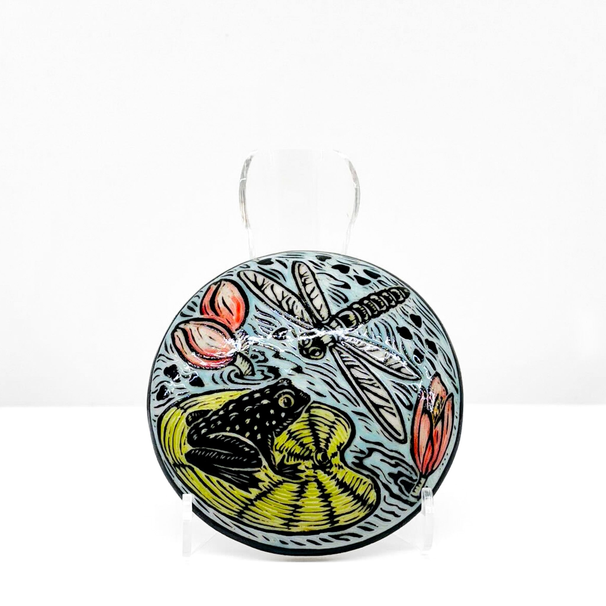 Jocelyn Jenkins Jocelyn: Small Frog and Dragonfly Wall Puff Product Image 1 of 2