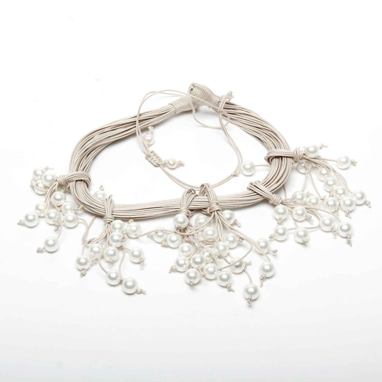 Oz & Ella Design: Pearl Cascade Necklace – Neutral Product Image 2 of 4