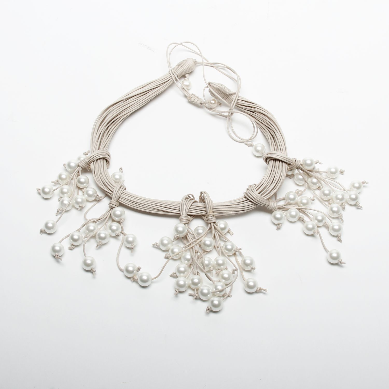 Oz & Ella Design: Pearl Cascade Necklace – Neutral Product Image 1 of 4