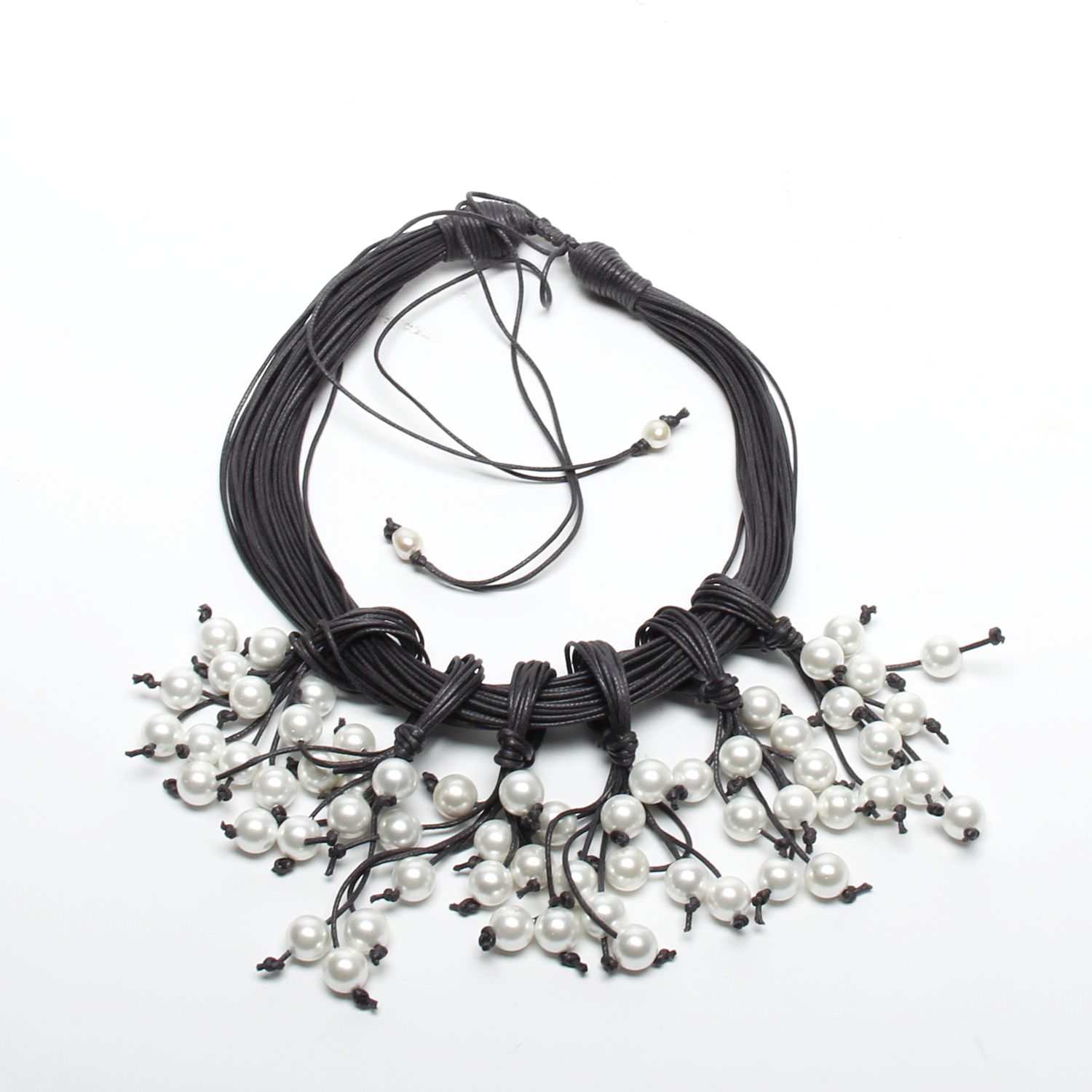 Oz & Ella Design: Pearl Cascade Necklace – Grey Product Image 1 of 3