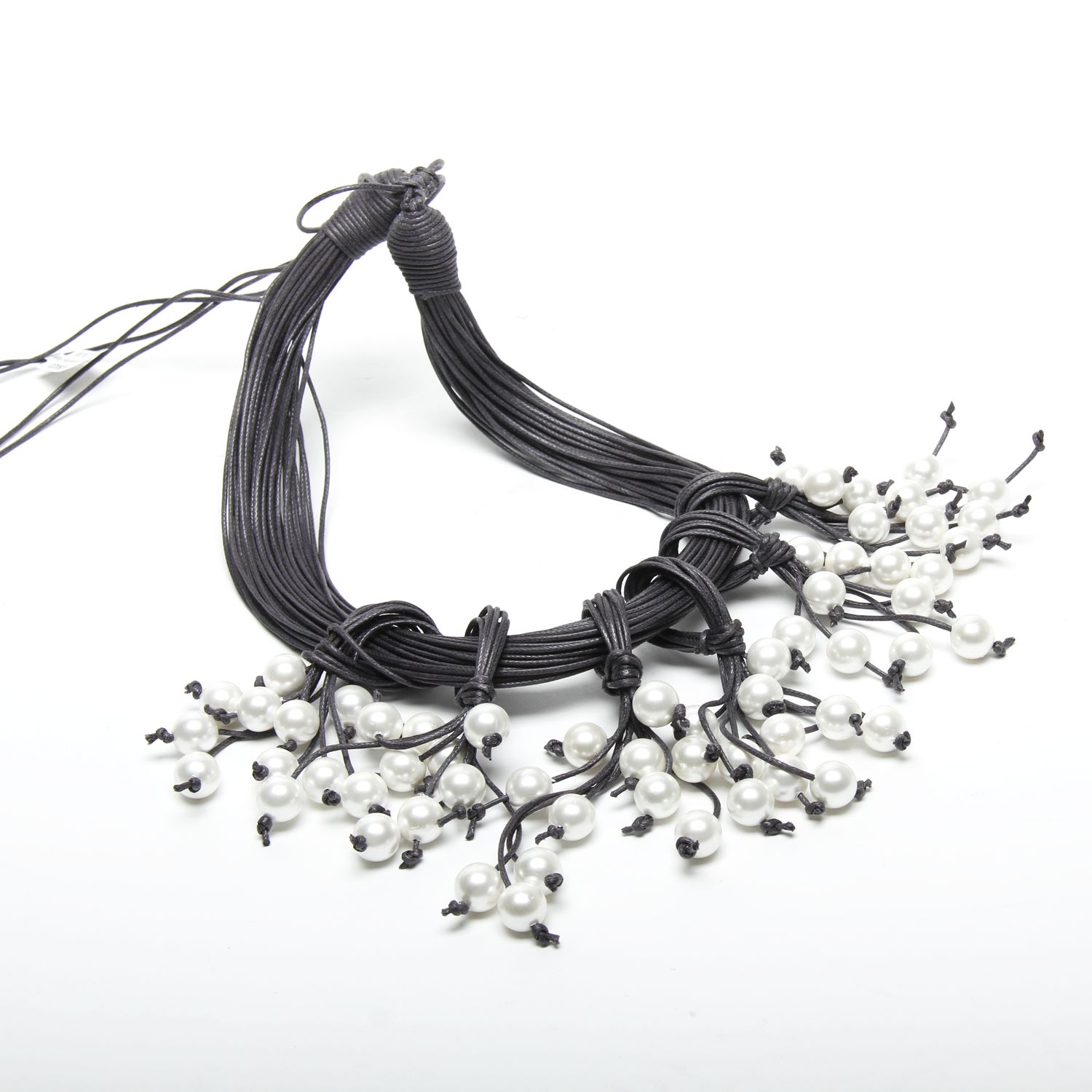 Oz & Ella Design: Pearl Cascade Necklace – Grey Product Image 2 of 3