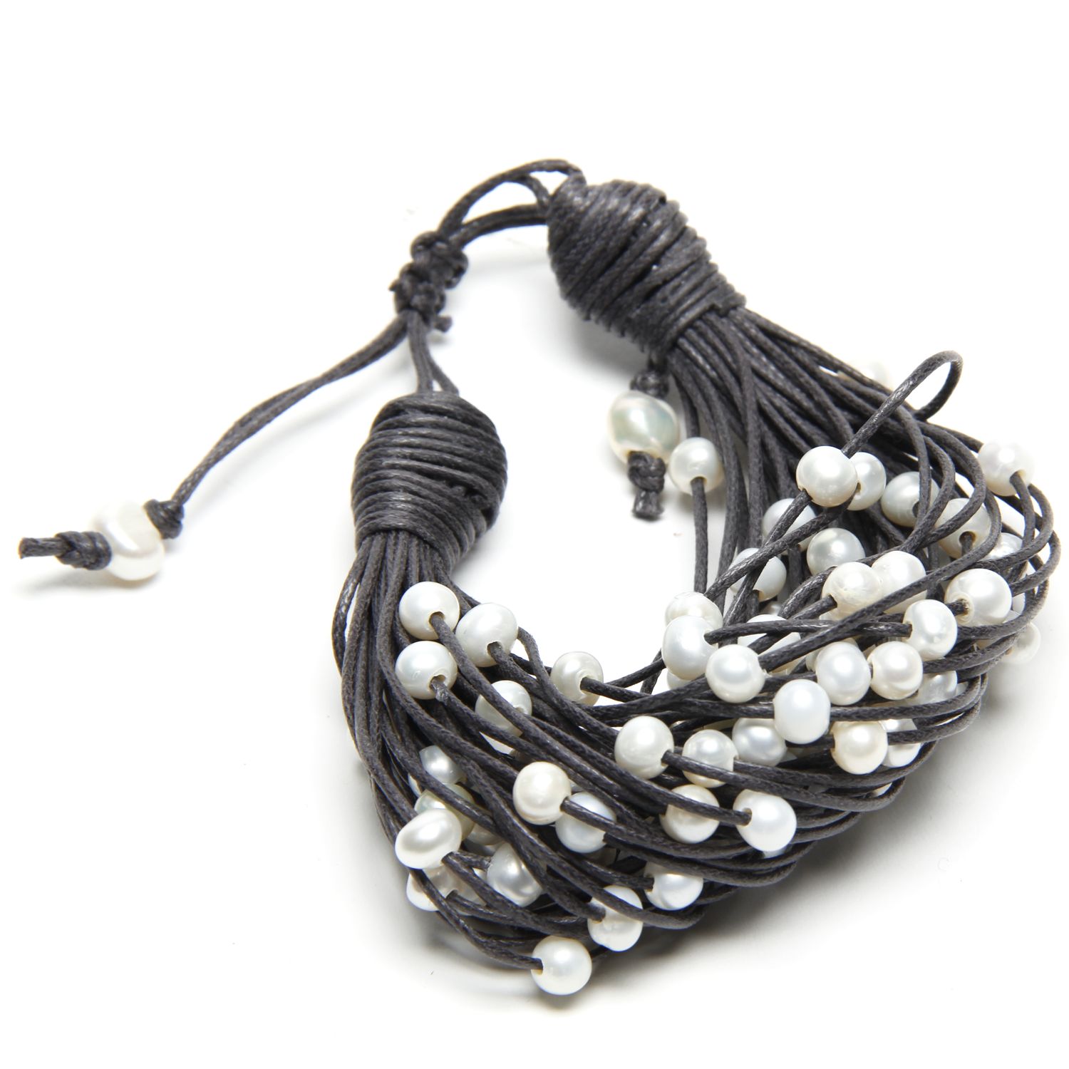 Oz & Ella Design: Pearl Bracelet – Grey Product Image 1 of 4
